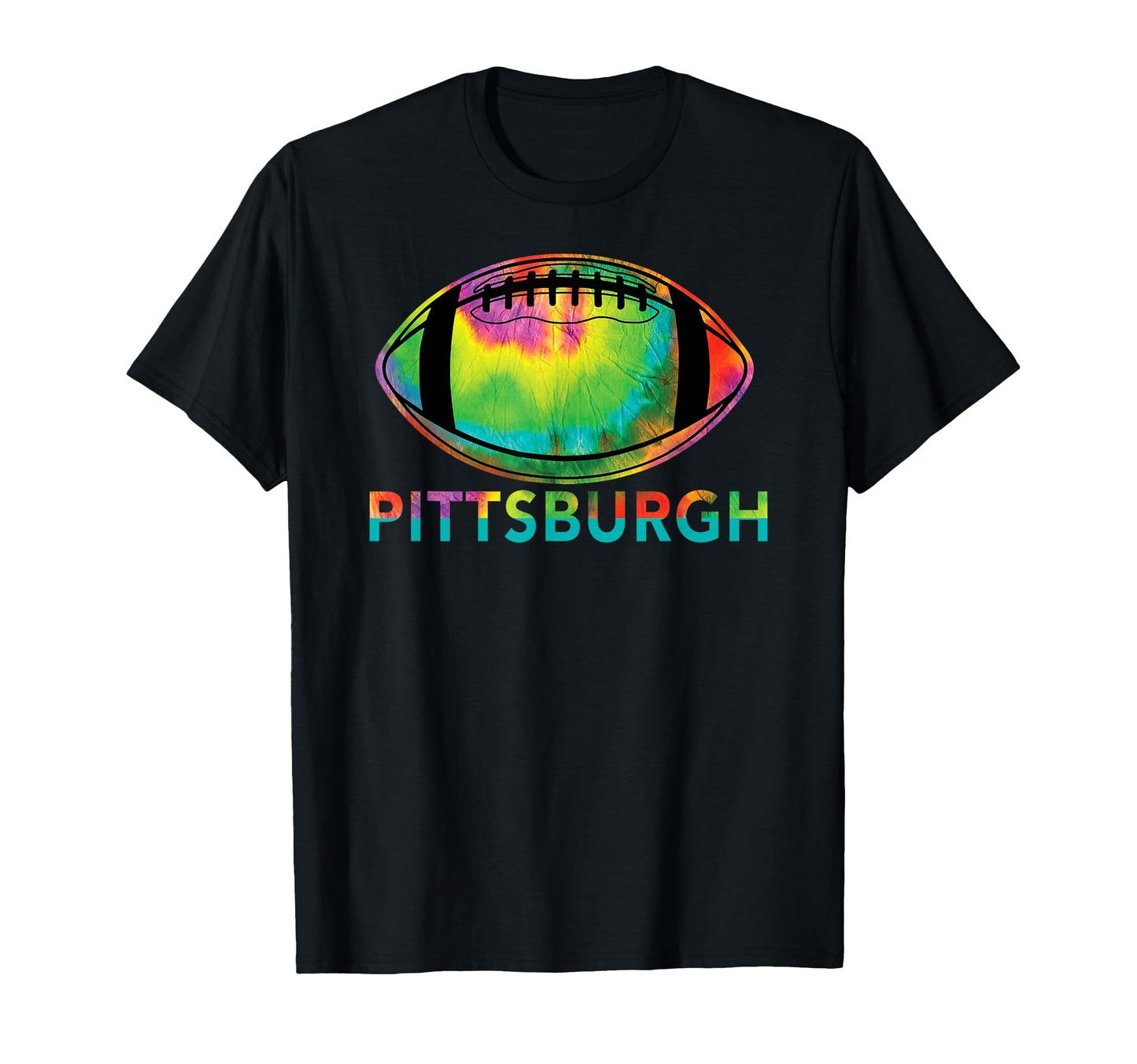 Tie Dye Football Pittsburgh T-Shirt - Unique Graphic for Adults - T-Shirt, Sweatshirt, Hoodie