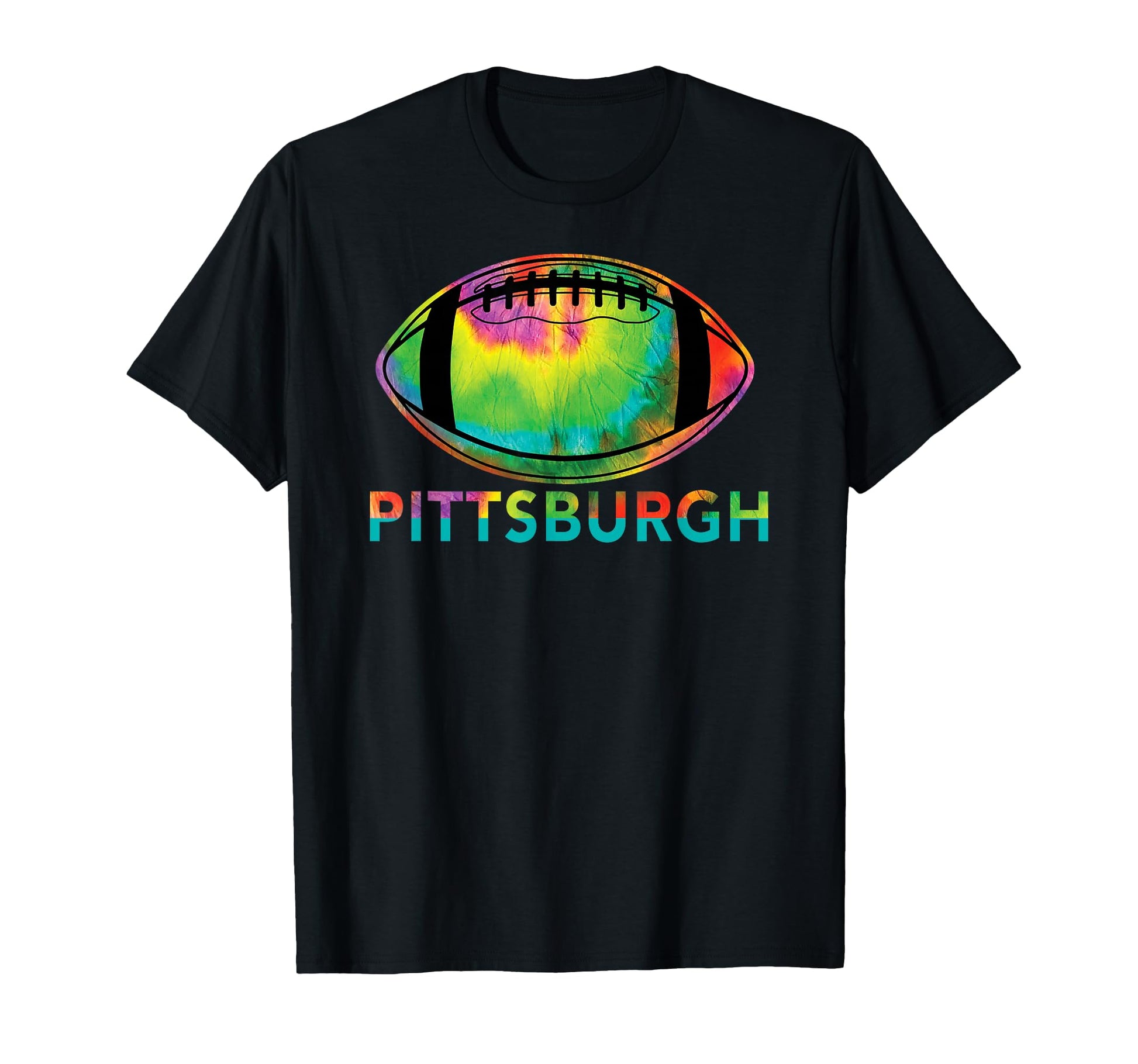 Tie Dye Football Pittsburgh T-Shirt - Unique Graphic for Adults - T-Shirt, Sweatshirt, Hoodie