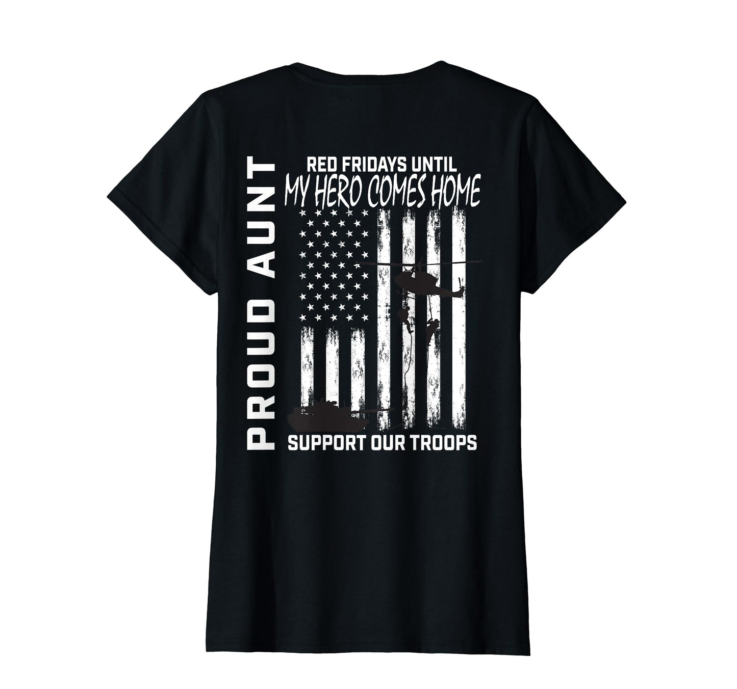 Proud Aunt Hero Support Our Troops Red T-Shirt - Aesthetic Graphic Unisex - T-Shirt, Sweatshirt, Hoodie