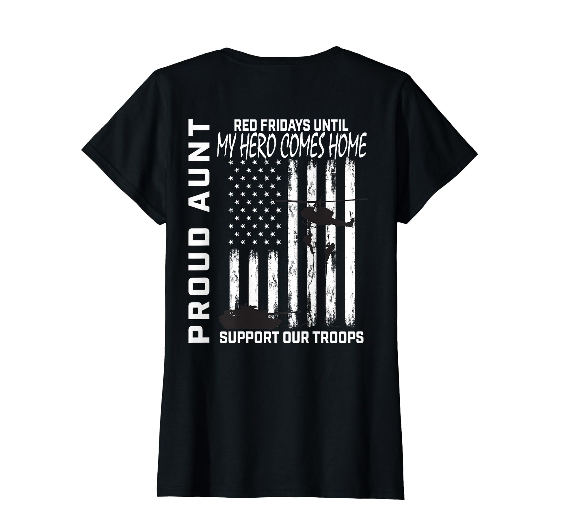 Proud Aunt Hero Support Our Troops Red T-Shirt - Aesthetic Graphic Unisex - T-Shirt, Sweatshirt, Hoodie