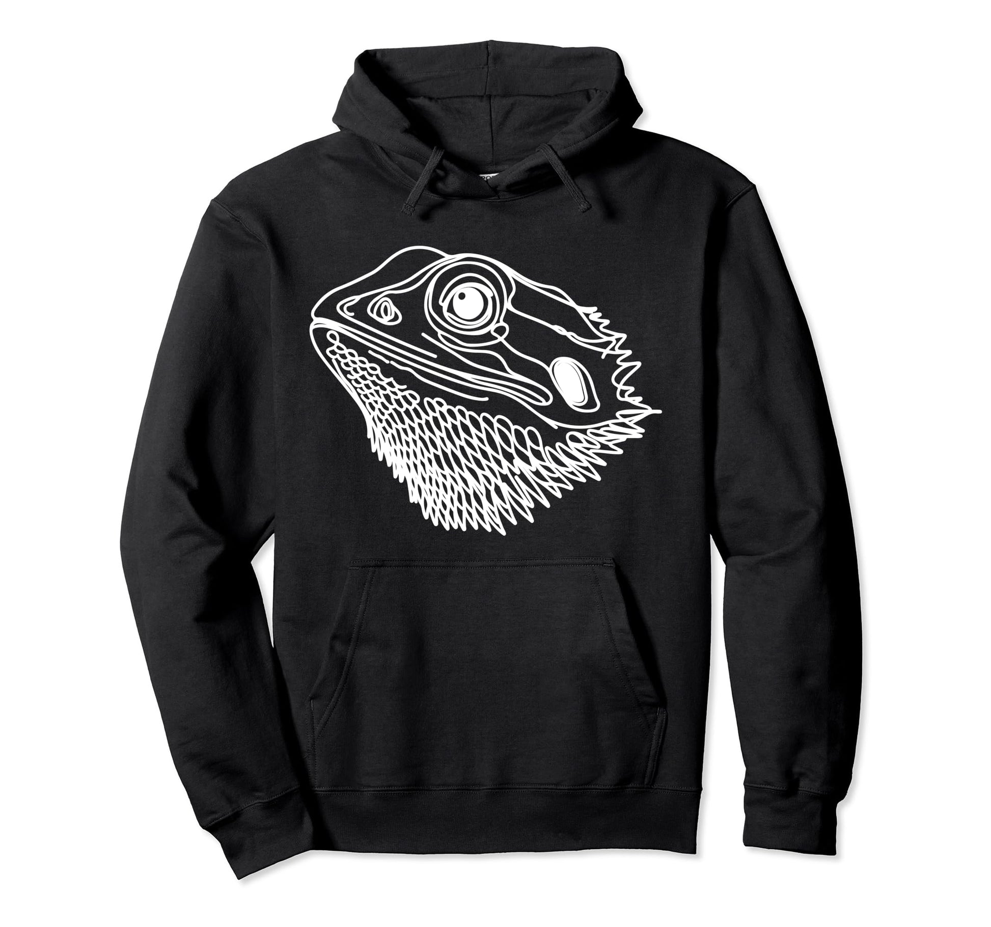 Line Art Dad Mom Bearded Dragon Hoodie - Aesthetic Graphic Men Women - T-Shirt, Sweatshirt, Hoodie