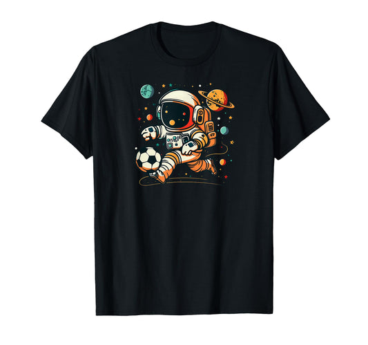 Astronaut Playing Space Soccer Player T-Shirt - Unique Graphic for Adults - T-Shirt, Sweatshirt, Hoodie
