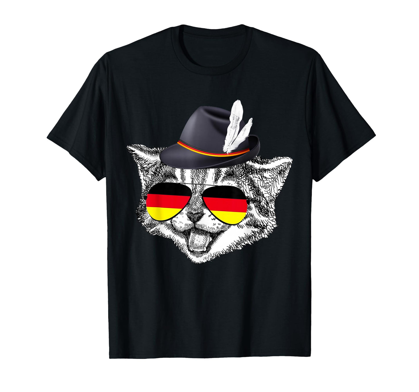Cat German Flag Oktoberfest Pride T-Shirt - Streetwear Style for Adults - T-Shirt, Sweatshirt, Hoodie