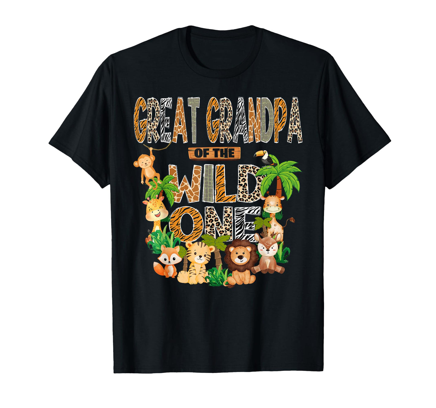 Great Grandpa Wild One Safari Jungle T-Shirt - Trendy Graphic for Adults - T-Shirt, Sweatshirt, Hoodie