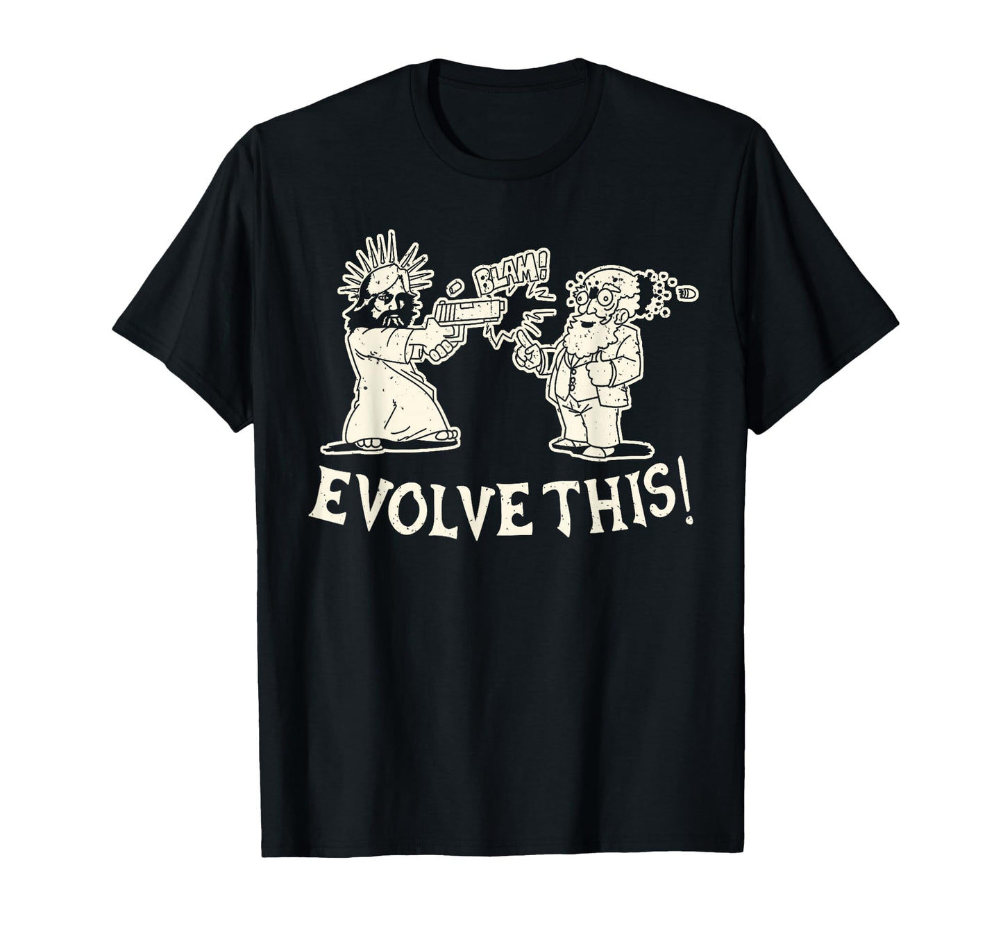 Evolve This Jesus And Darwin 3 T-Shirt - Aesthetic Graphic Men Women - T-Shirt, Sweatshirt, Hoodie