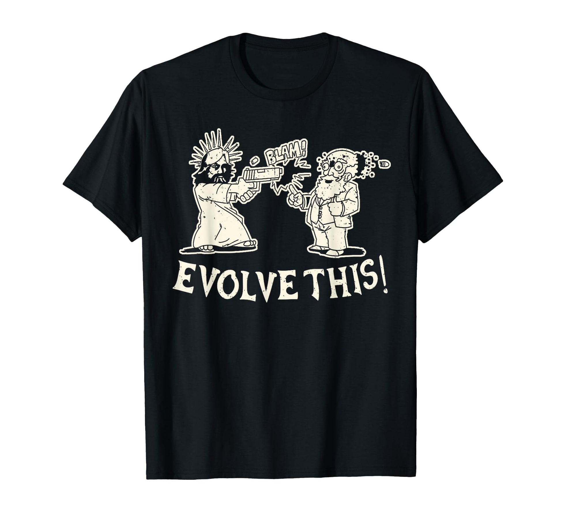 Evolve This Jesus And Darwin 3 T-Shirt - Aesthetic Graphic Men Women - T-Shirt, Sweatshirt, Hoodie