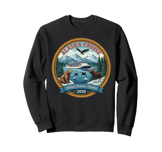 Alaska Cruise 2026 Matching Friends Sweatshirt - Trendy Graphic for Adults - T-Shirt, Sweatshirt, Hoodie