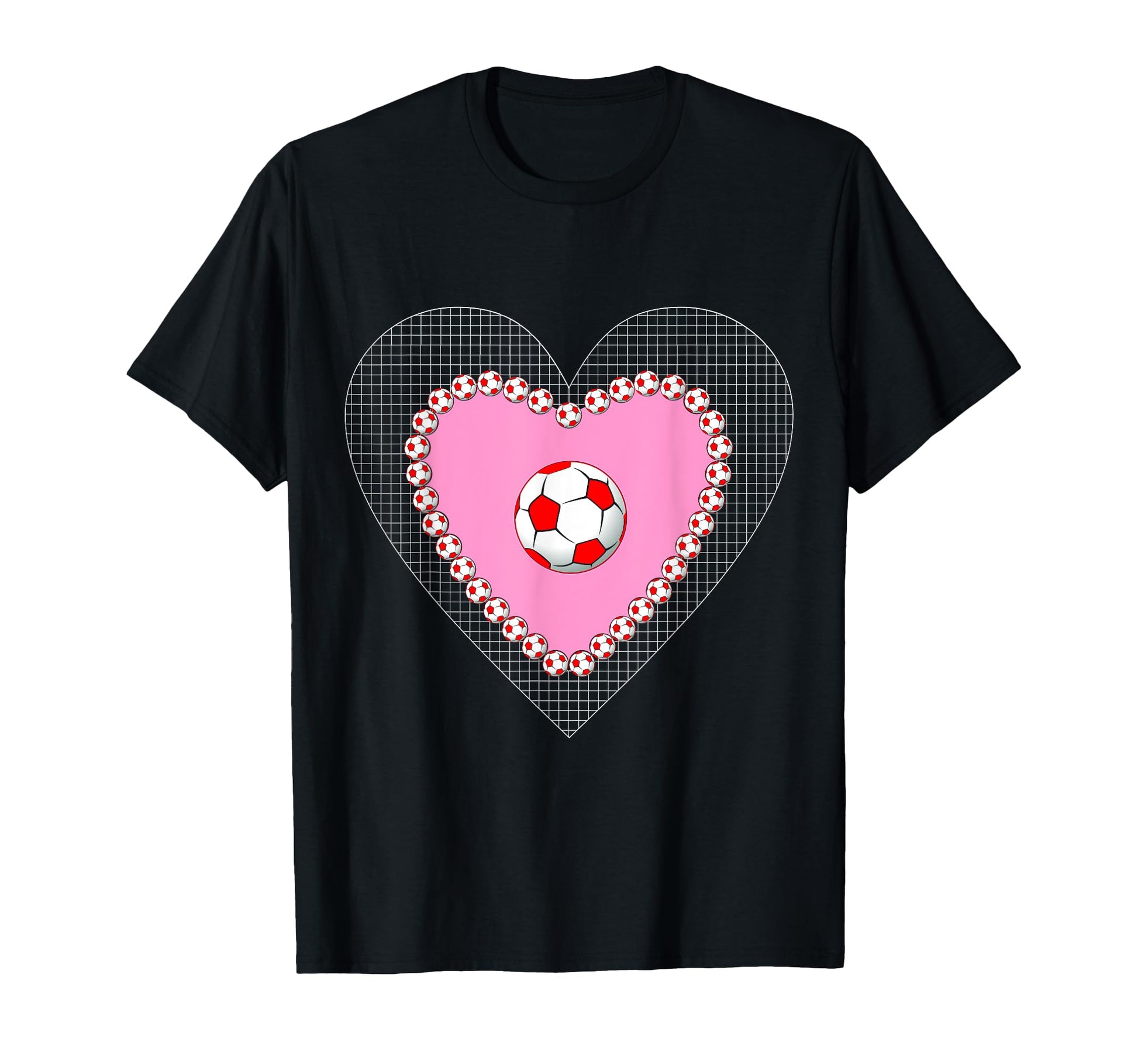 Valentine Heart Soccer Football Balls T-Shirt - Streetwear Style Men Women - T-Shirt, Sweatshirt, Hoodie