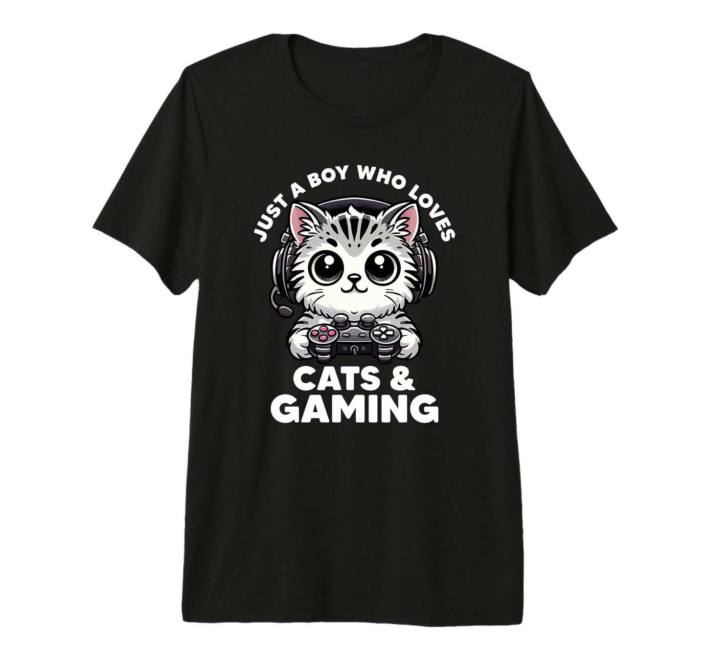 Just Who Loves Cats Gaming Cat Dad T-Shirt - Novelty Apparel for Adults - T-Shirt, Sweatshirt, Hoodie