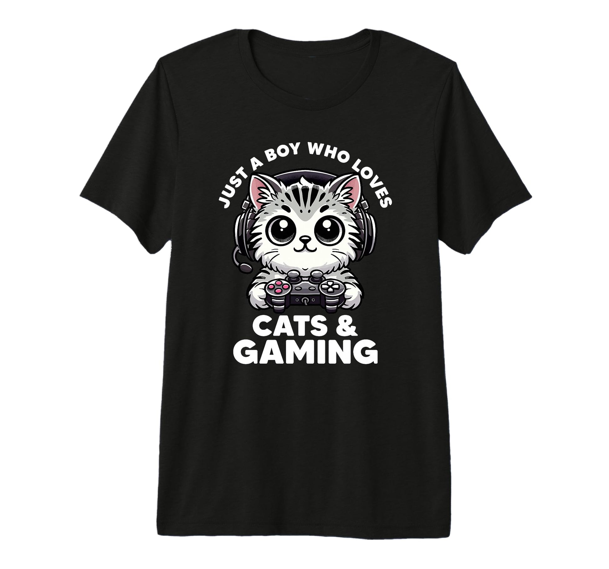Just Who Loves Cats Gaming Cat Dad T-Shirt - Novelty Apparel for Adults - T-Shirt, Sweatshirt, Hoodie