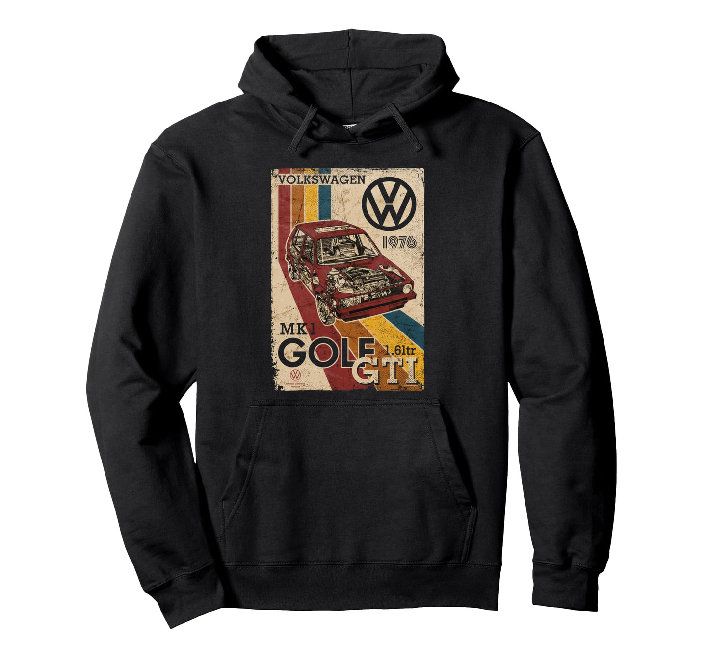 Volkswagen Golf Gti Mk1 Art 1976 Hoodie - Custom Art Print for Adults - T-Shirt, Sweatshirt, Hoodie