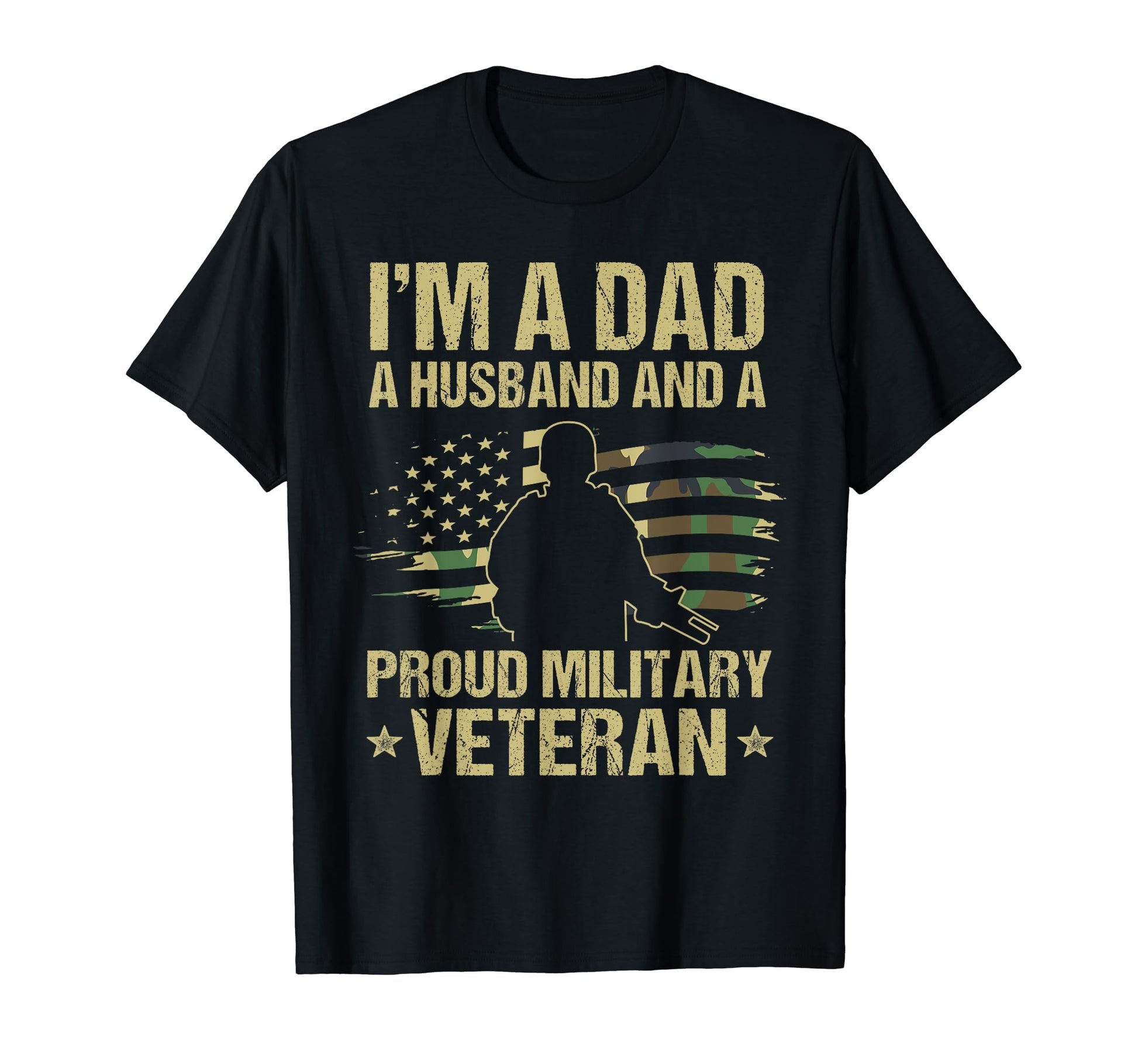 Dad Husband Military Veteran T-Shirt - Novelty Apparel for Adults - T-Shirt, Sweatshirt, Hoodie
