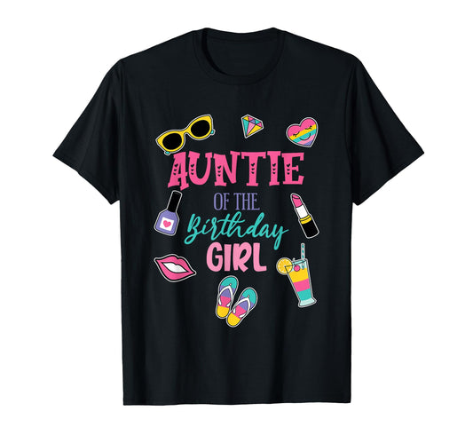 Auntie Birthday Spa Theme Matching Family T-Shirt - Graphic Print Men Women - T-Shirt, Sweatshirt, Hoodie