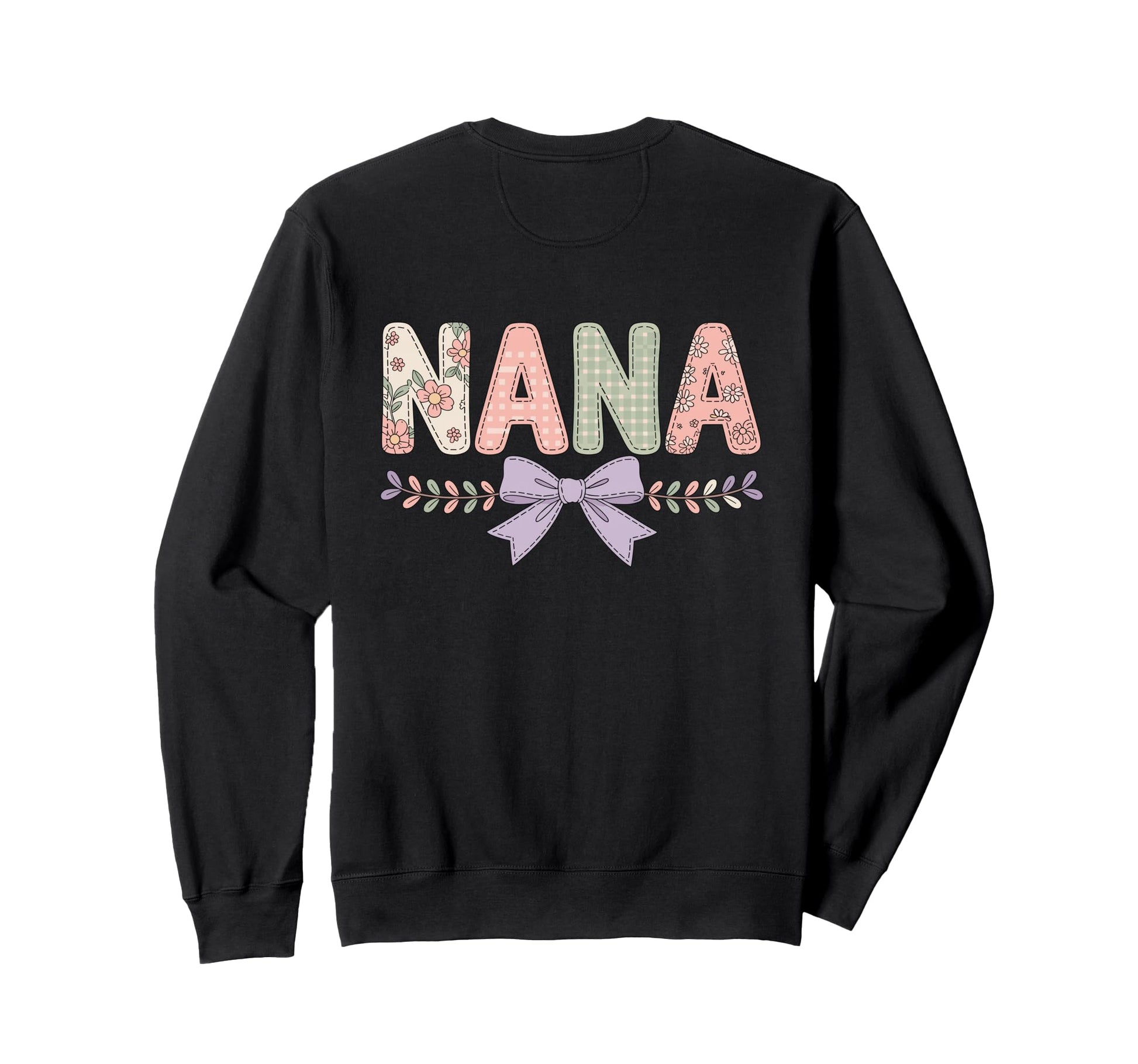 Nana Floral Letters Bow Flowers Love Sweatshirt - Streetwear Style Unisex - T-Shirt, Sweatshirt, Hoodie