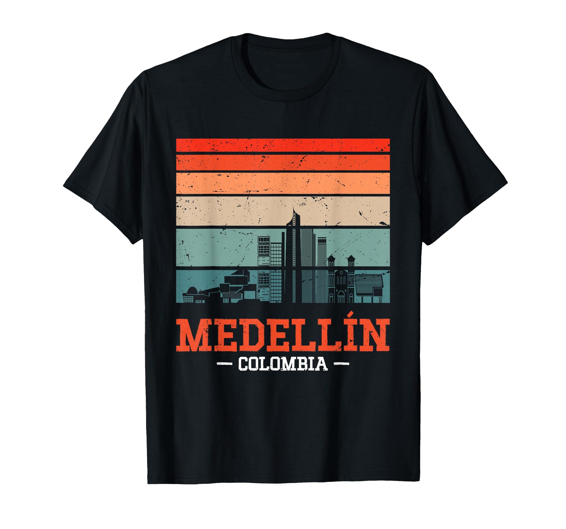 Medellin Colombia Sunset Skyline T-Shirt - Aesthetic Graphic for Adults - T-Shirt, Sweatshirt, Hoodie