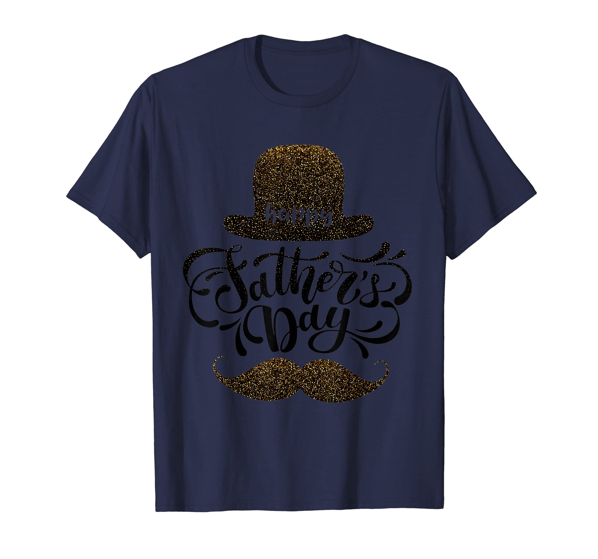 Happy Fathers Day Mustache And Hat Dad T-Shirt - Aesthetic Graphic Unisex - T-Shirt, Sweatshirt, Hoodie