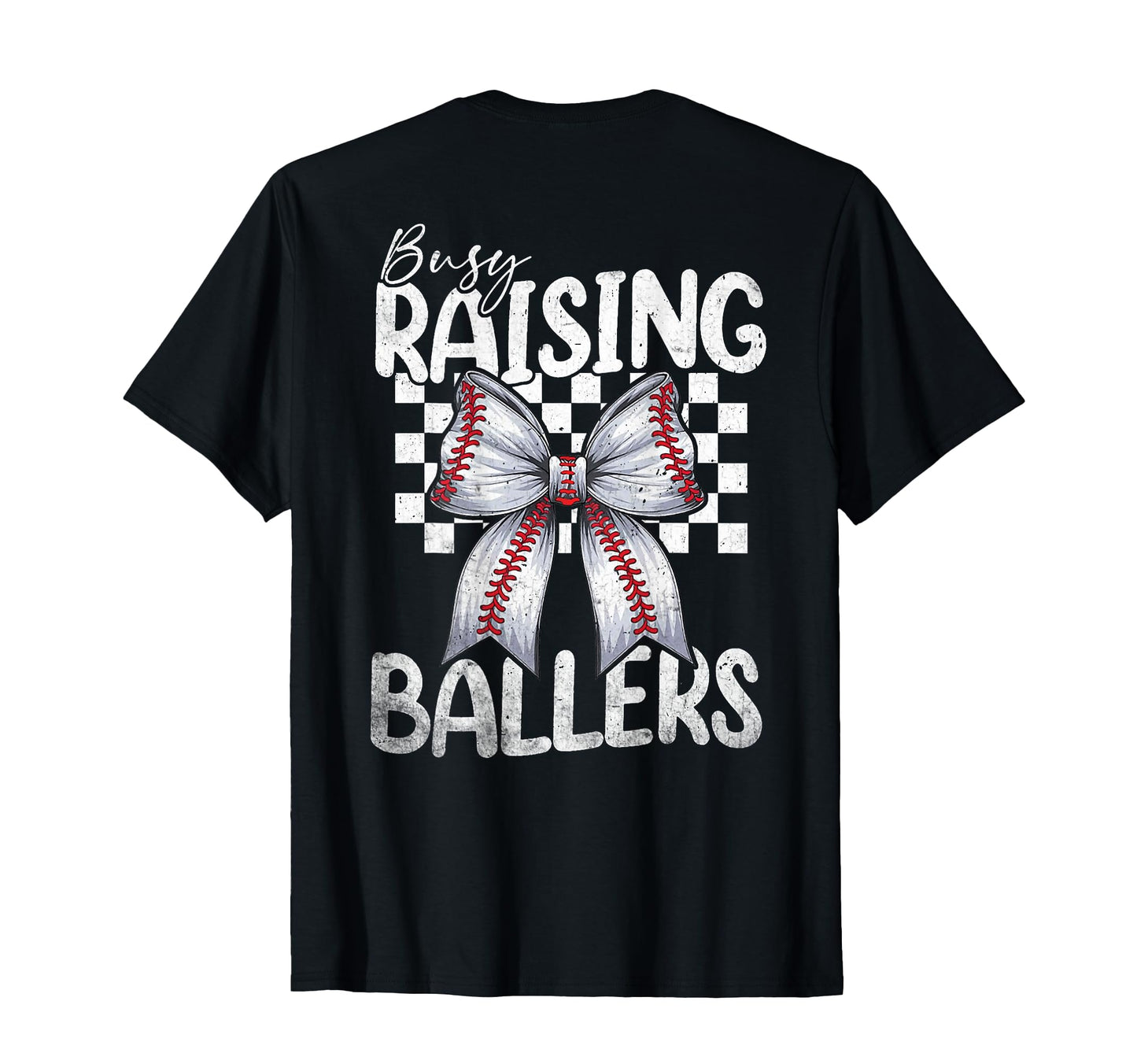 Busy Raising Ballers Baseball Mom Coquette T-Shirt - Graphic Print Unisex - T-Shirt, Sweatshirt, Hoodie