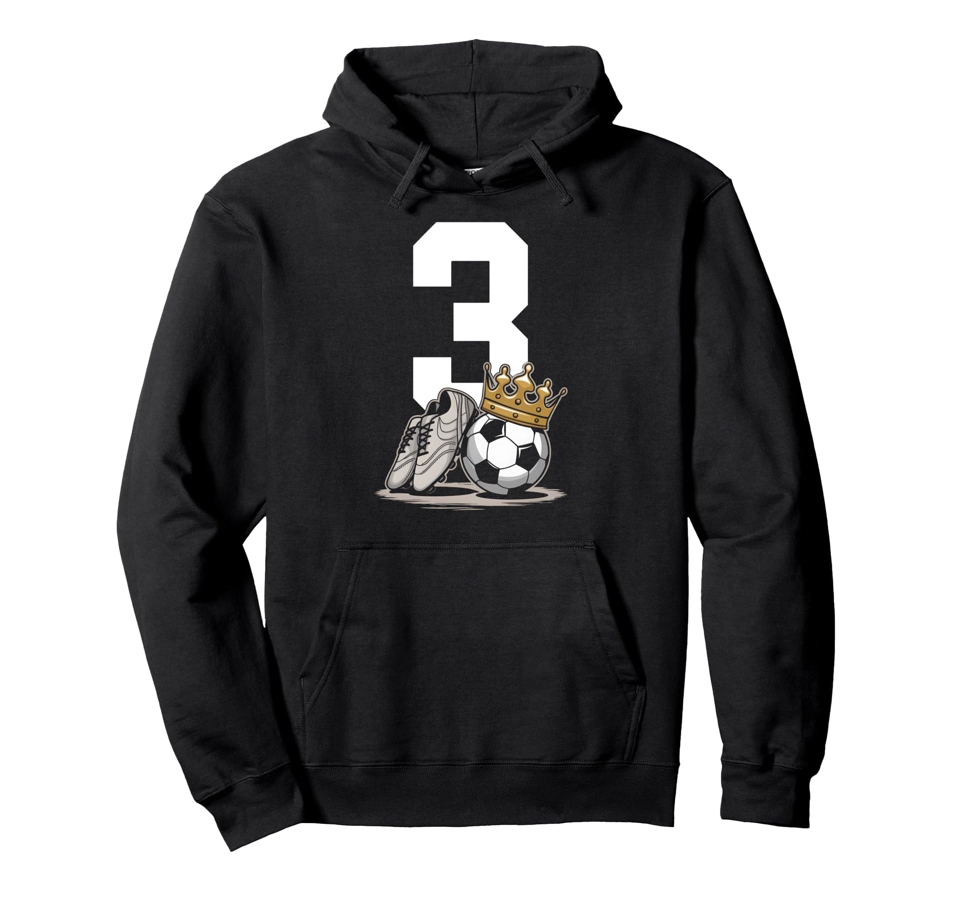 3 Soccer Birthday Gift Soccer Fan Sports Hoodie - Graphic Print for Adults - T-Shirt, Sweatshirt, Hoodie