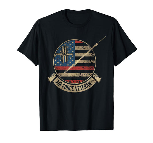 Air Force Veteran Us American Flag Dad T-Shirt - Fun Novelty Design Unisex - T-Shirt, Sweatshirt, Hoodie