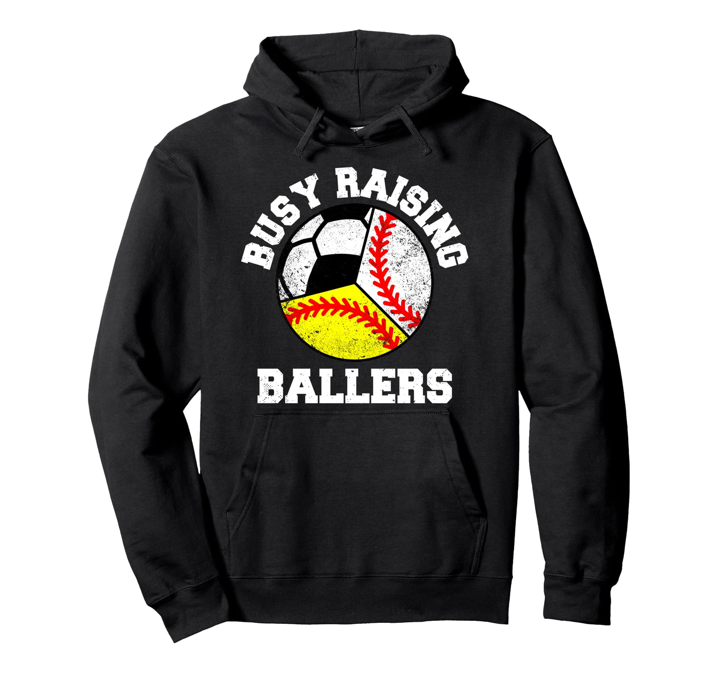 Busy Raising Ballers Funny Baseball Hoodie - Minimalist Print Men Women - T-Shirt, Sweatshirt, Hoodie