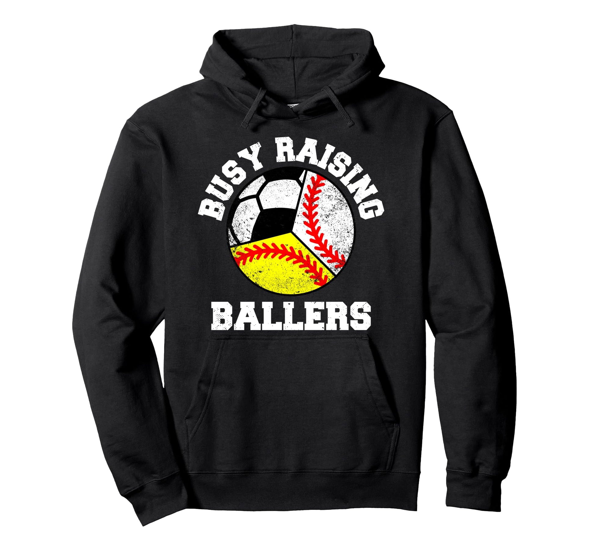 Busy Raising Ballers Funny Baseball Hoodie - Minimalist Print Men Women - T-Shirt, Sweatshirt, Hoodie