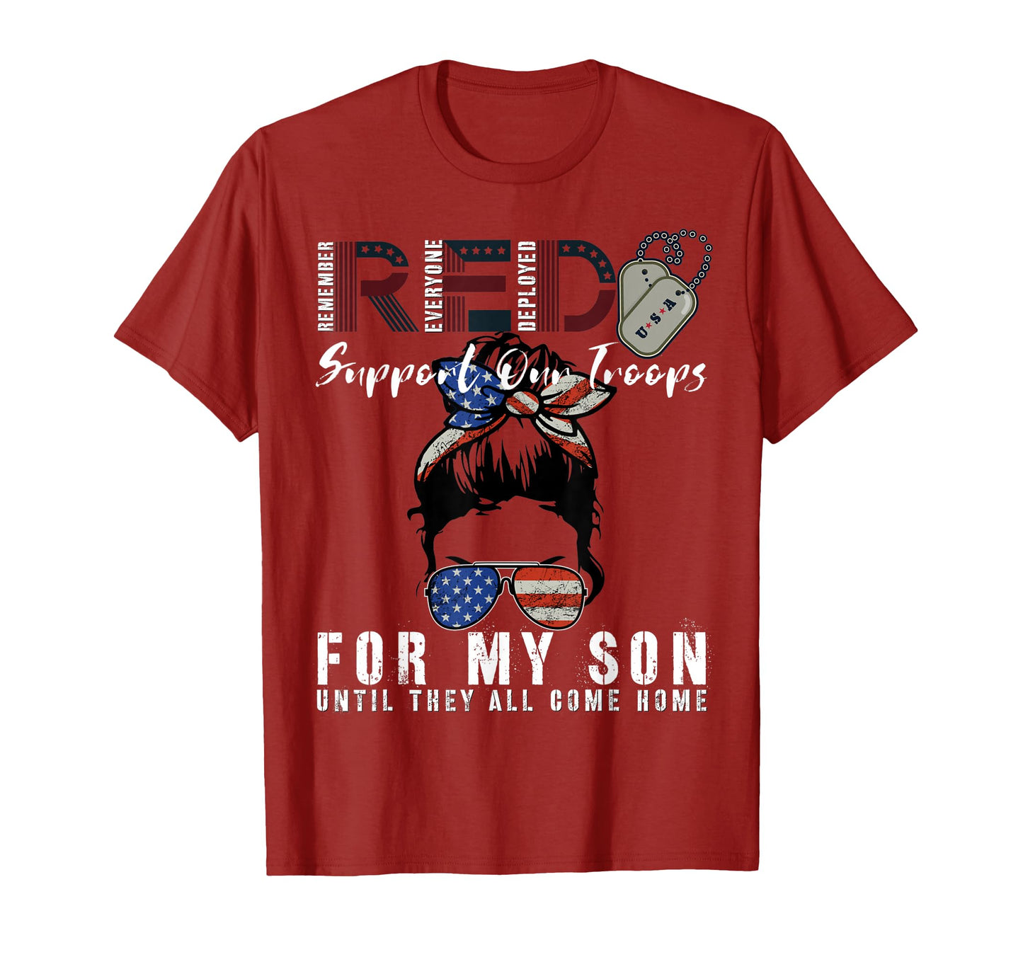 Red Friday Military I Wear Red My Son T-Shirt - Graphic Print Unisex - T-Shirt, Sweatshirt, Hoodie