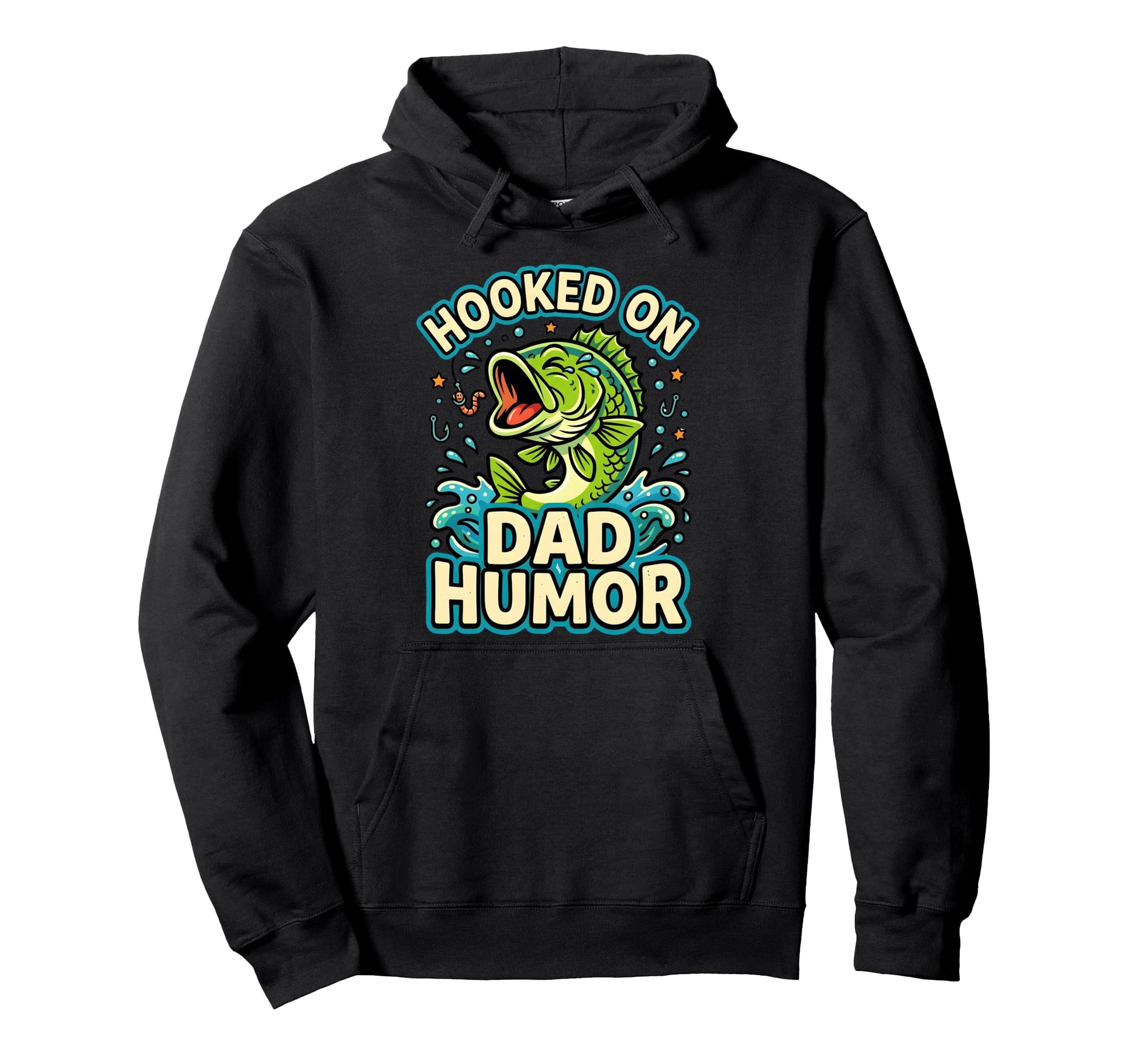 Hooked Dad Funny Bass Fishing Hoodie - Unique Graphic Men Women - T-Shirt, Sweatshirt, Hoodie