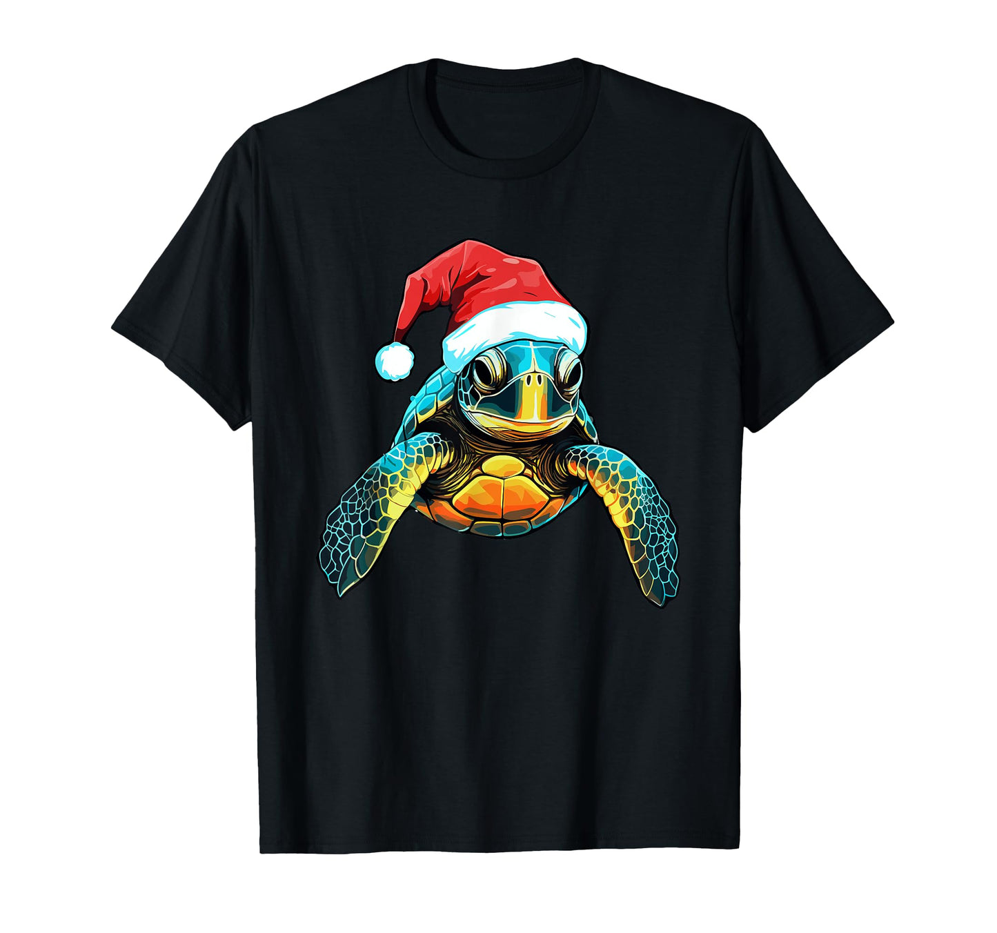 Sea Turtle Santa Hat Pajama T-Shirt - Aesthetic Graphic for Adults - T-Shirt, Sweatshirt, Hoodie