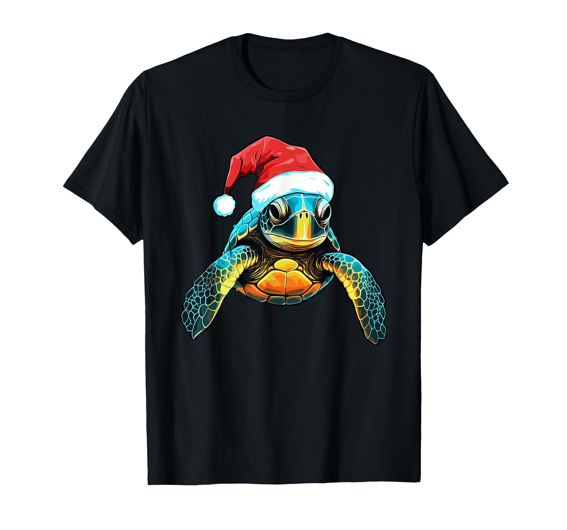 Sea Turtle Santa Hat Pajama T-Shirt - Aesthetic Graphic for Adults - T-Shirt, Sweatshirt, Hoodie