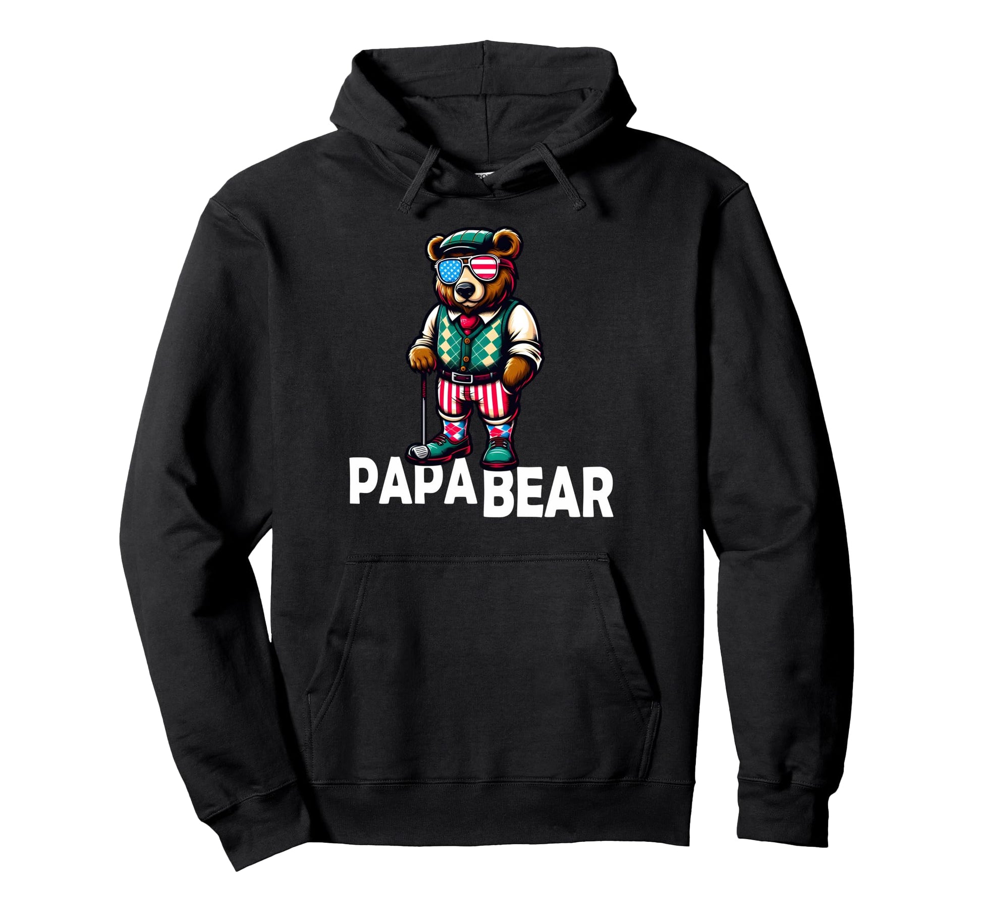 Papa Bear Gifts Funny Birthday Fun Hoodie - Custom Art Print for Adults - T-Shirt, Sweatshirt, Hoodie