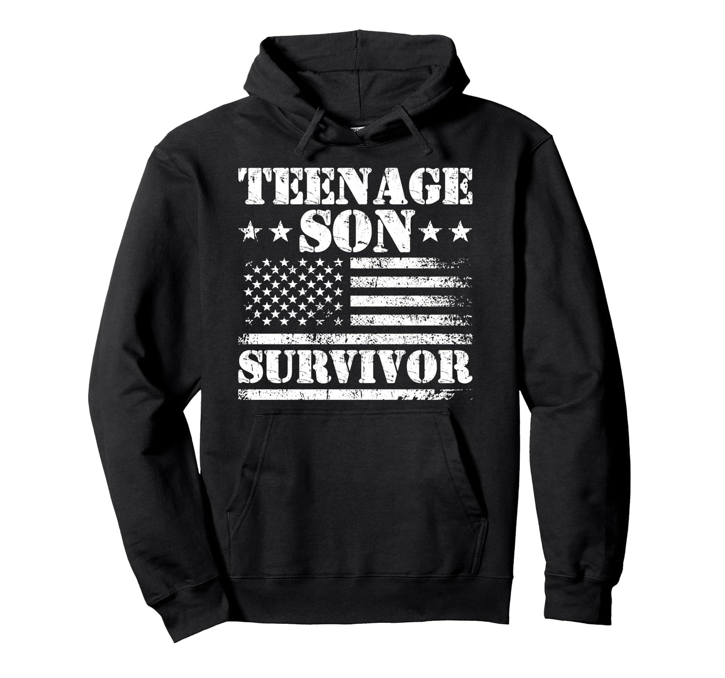 Teenage Son Survivor Parenting Mom Dad Hoodie - Minimalist Print Men Women - T-Shirt, Sweatshirt, Hoodie