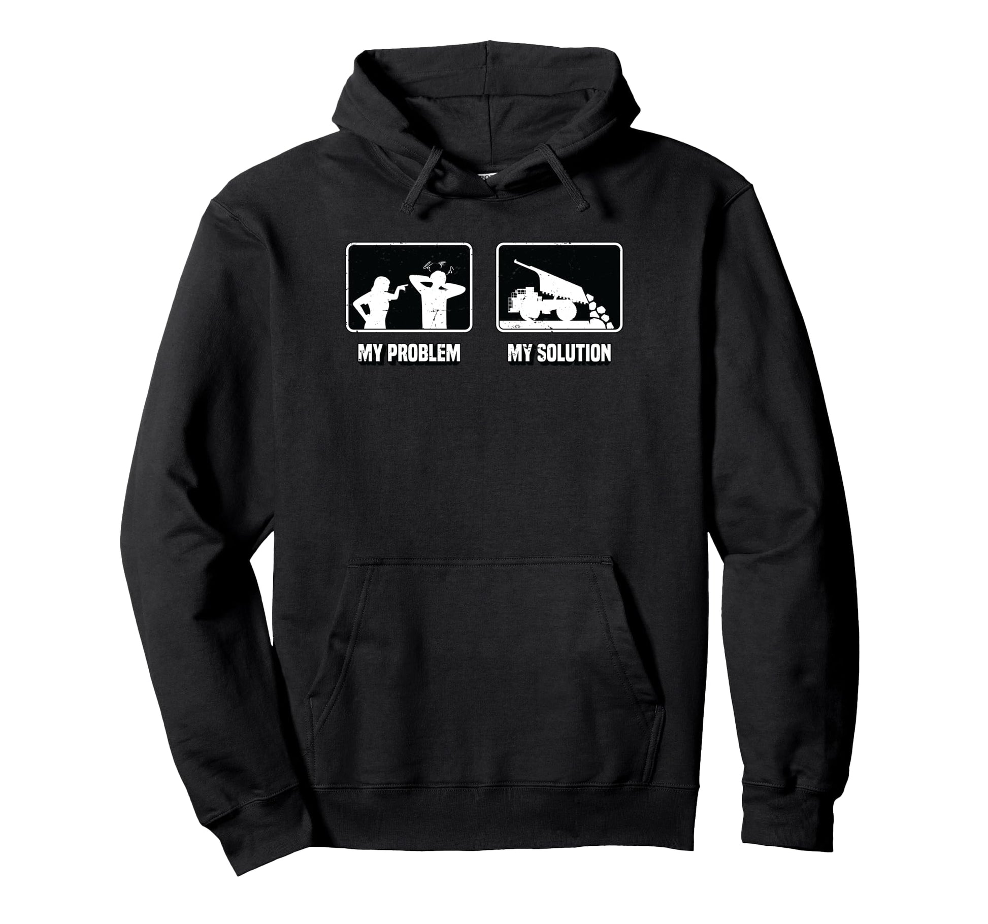 My Problem My Solution Pictogram Dad Hoodie - Minimalist Print for Adults - T-Shirt, Sweatshirt, Hoodie