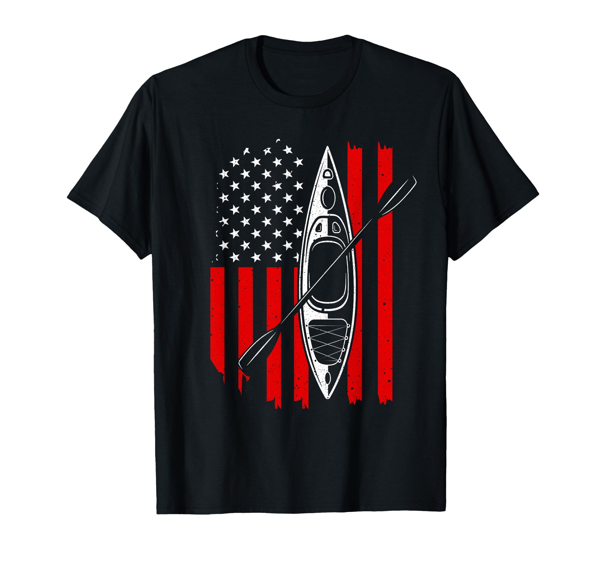 Funny Kayaking Gift American Flag Kayak T-Shirt - Novelty Apparel Men Women - T-Shirt, Sweatshirt, Hoodie