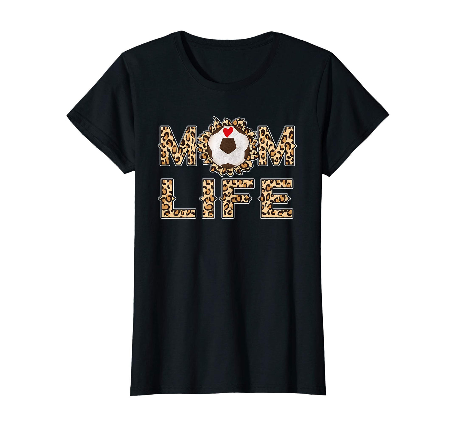Womens Leopard Soccer Mom Life T-Shirt - Custom Art Print for Adults - T-Shirt, Sweatshirt, Hoodie