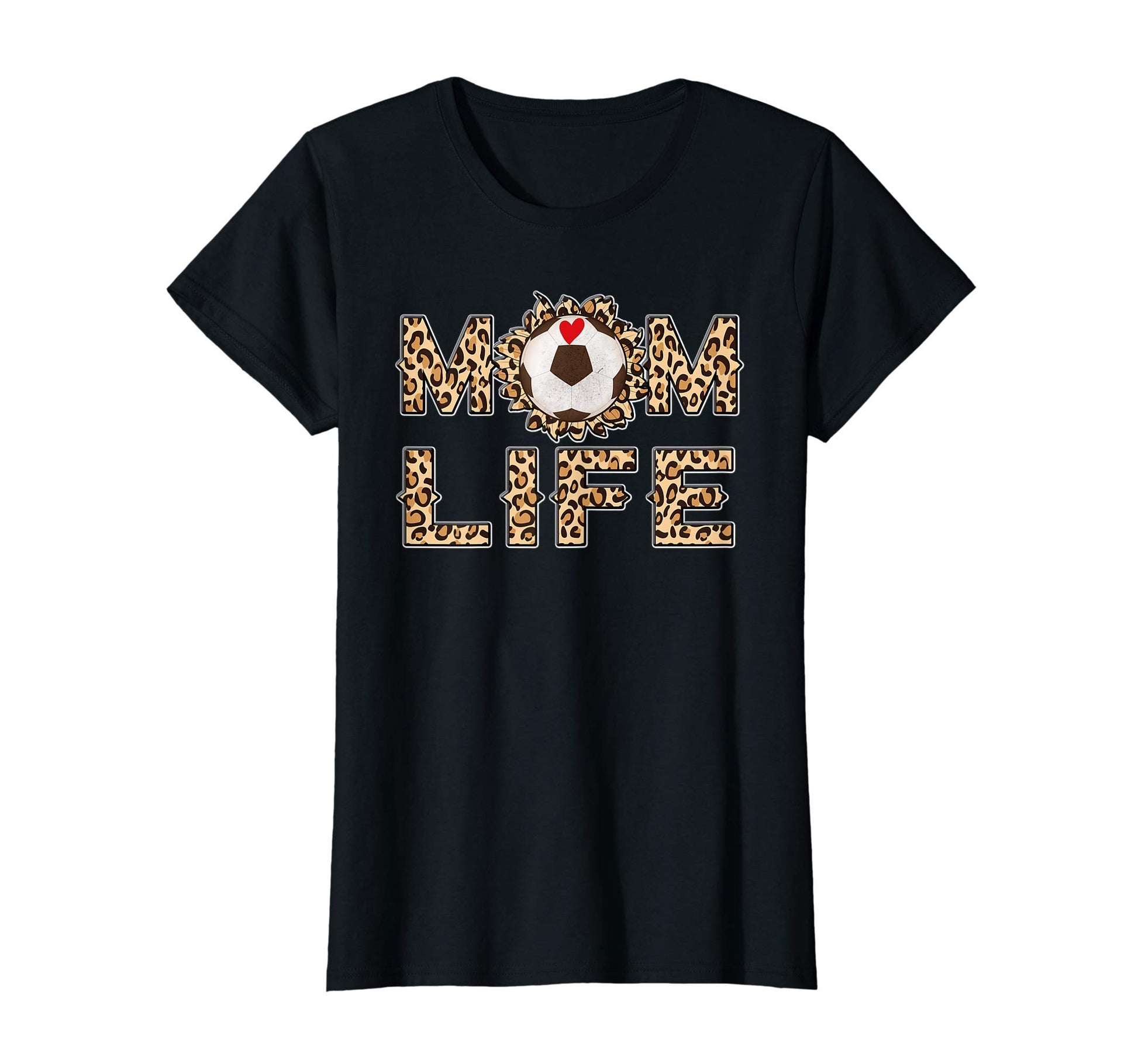 Womens Leopard Soccer Mom Life T-Shirt - Custom Art Print for Adults - T-Shirt, Sweatshirt, Hoodie