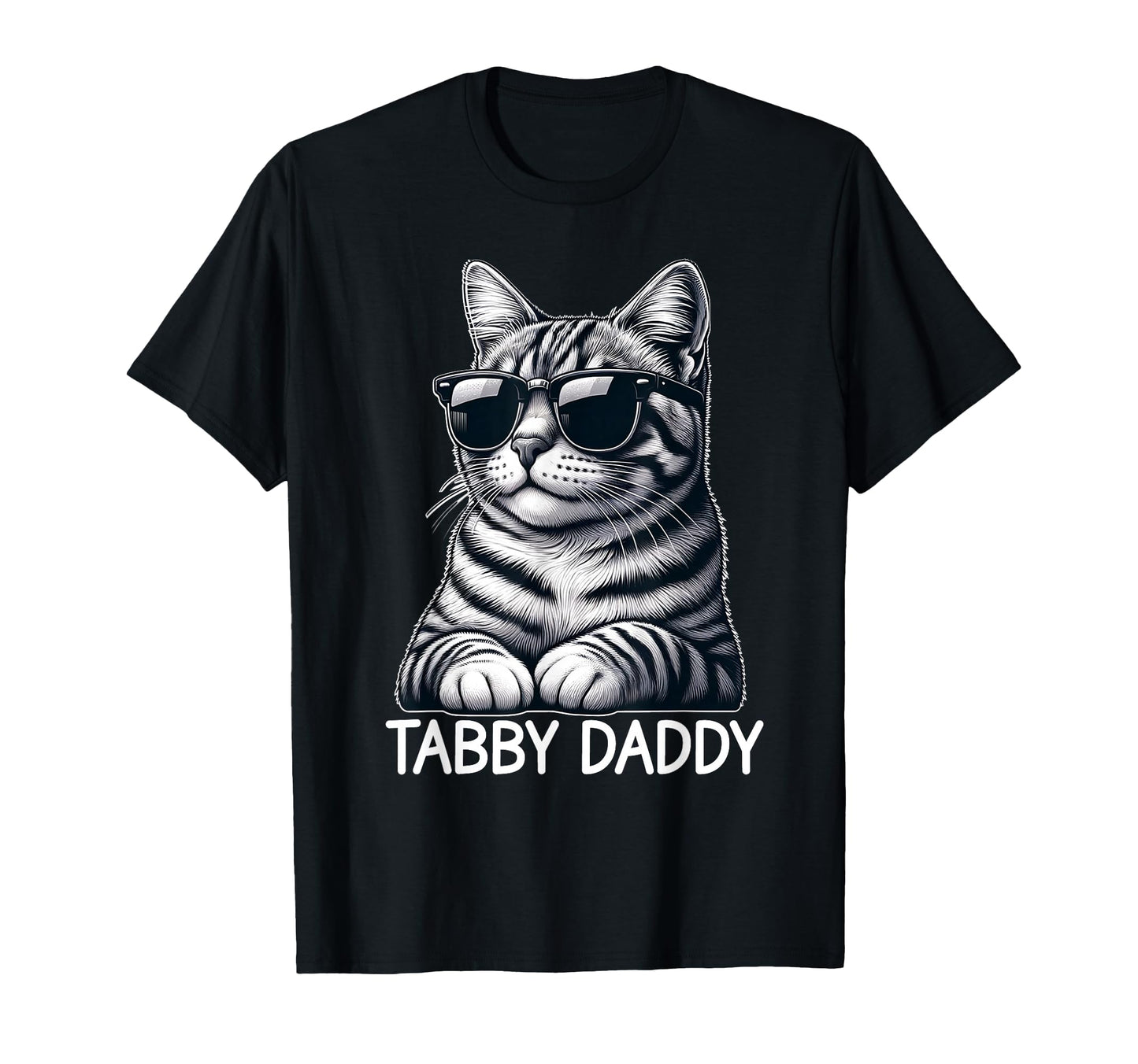 Tabby Daddy Cat Dad Funny Grey Tabby Cat T-Shirt - Minimalist Print Unisex - T-Shirt, Sweatshirt, Hoodie
