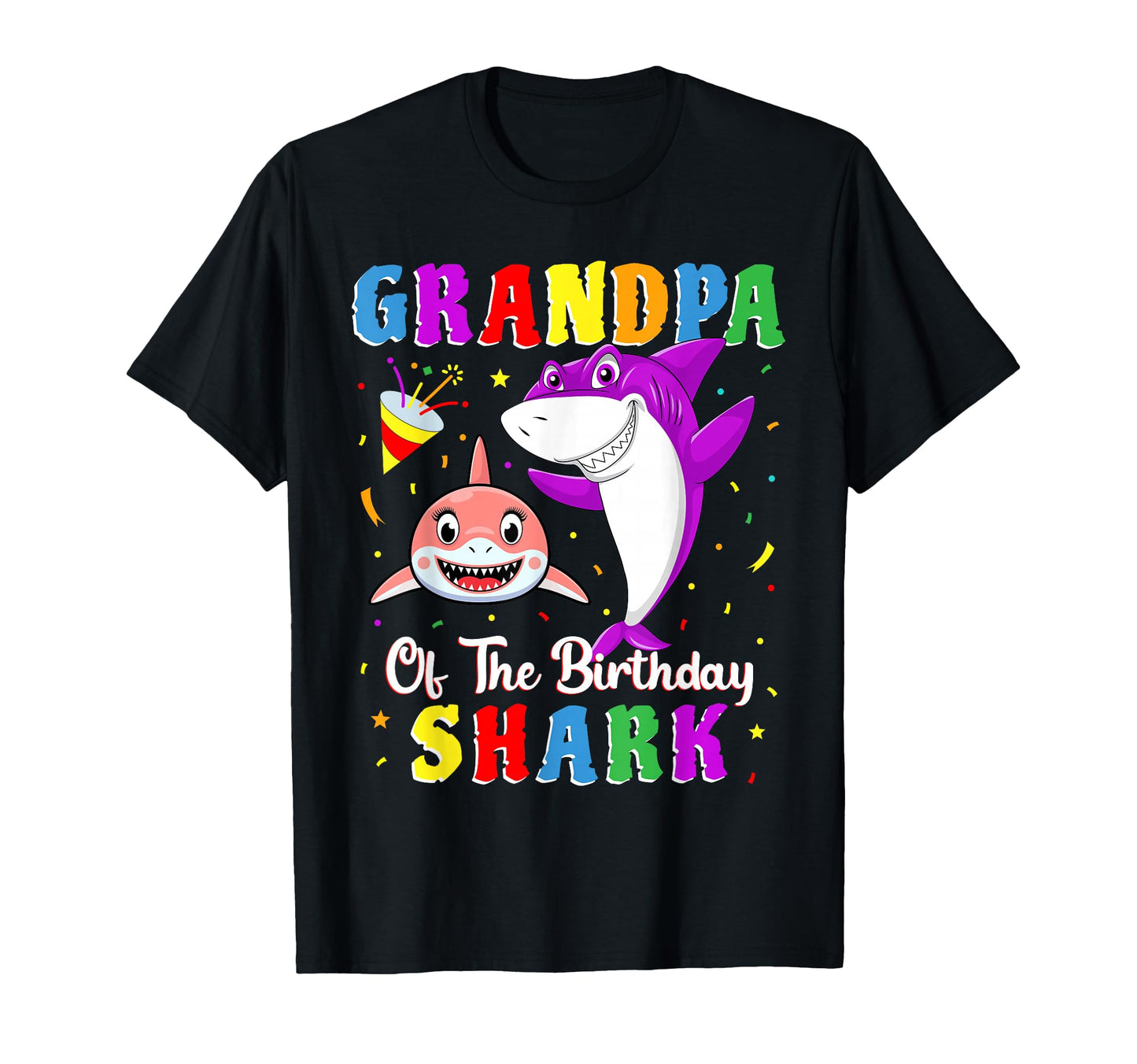 Grandpa Shark Birthday Family Birthday T-Shirt - Fun Novelty Design Unisex - T-Shirt, Sweatshirt, Hoodie