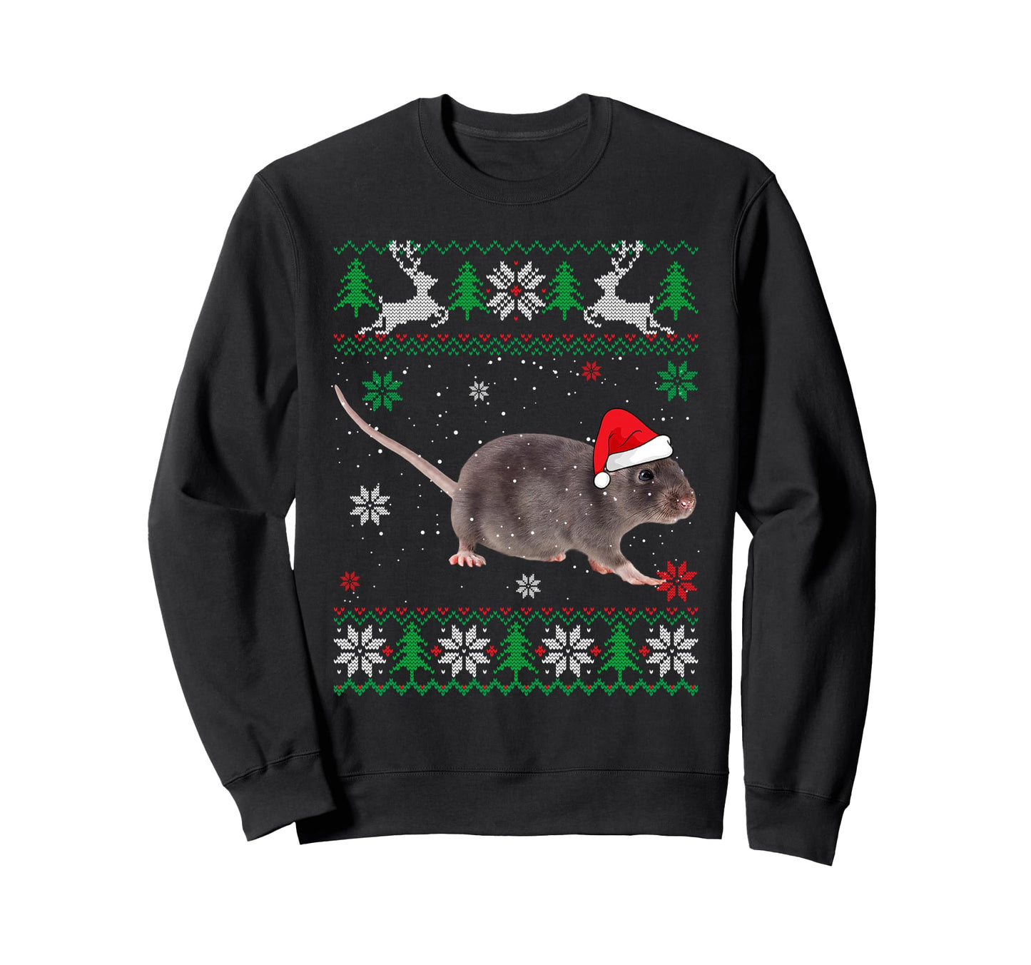 Ugly Rat Lover Santa Hat Animals Sweatshirt - Fun Novelty Design Unisex - T-Shirt, Sweatshirt, Hoodie