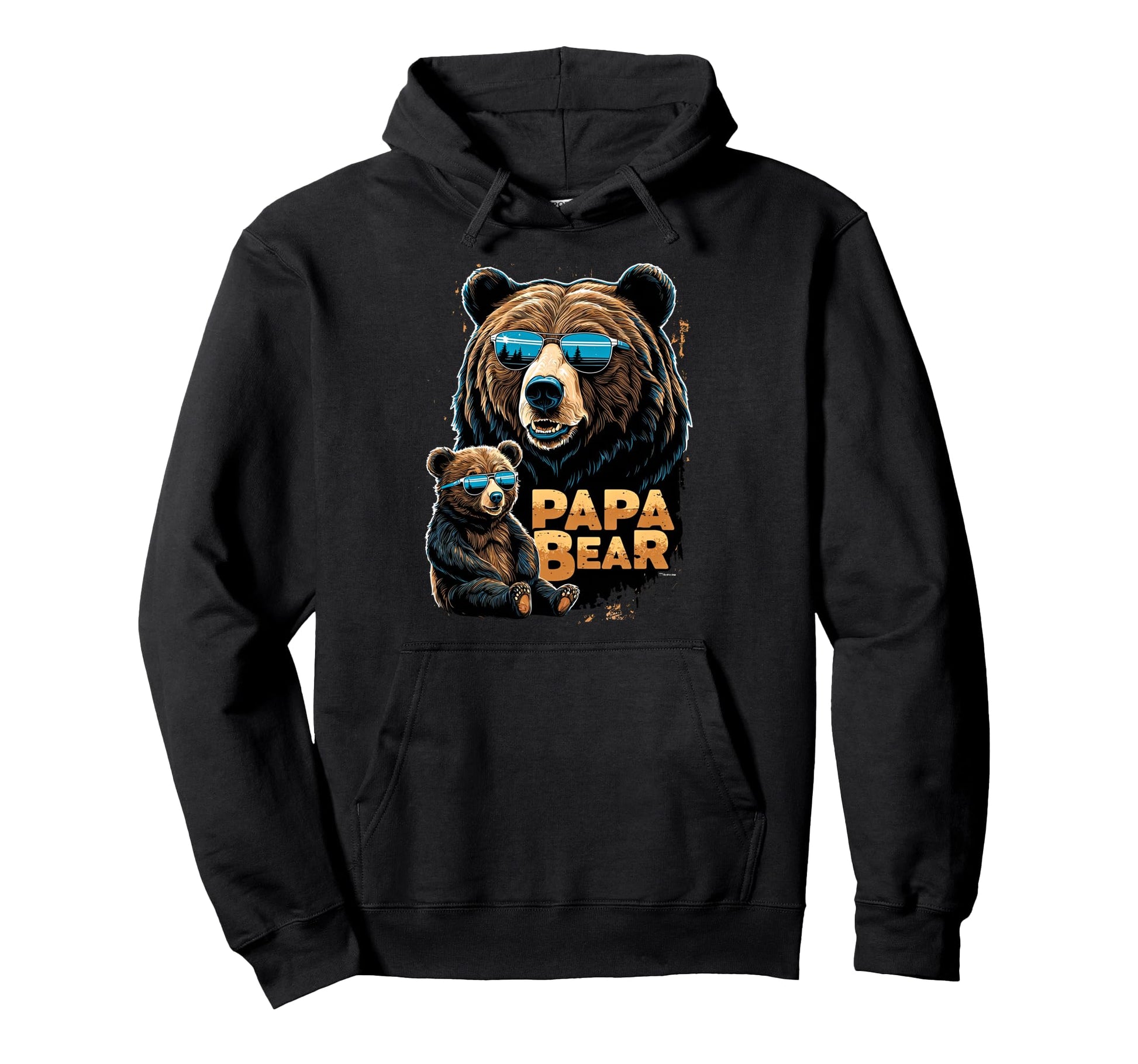 Papa Bear Husband Father Family Fathers Hoodie - Graphic Print Men Women - T-Shirt, Sweatshirt, Hoodie