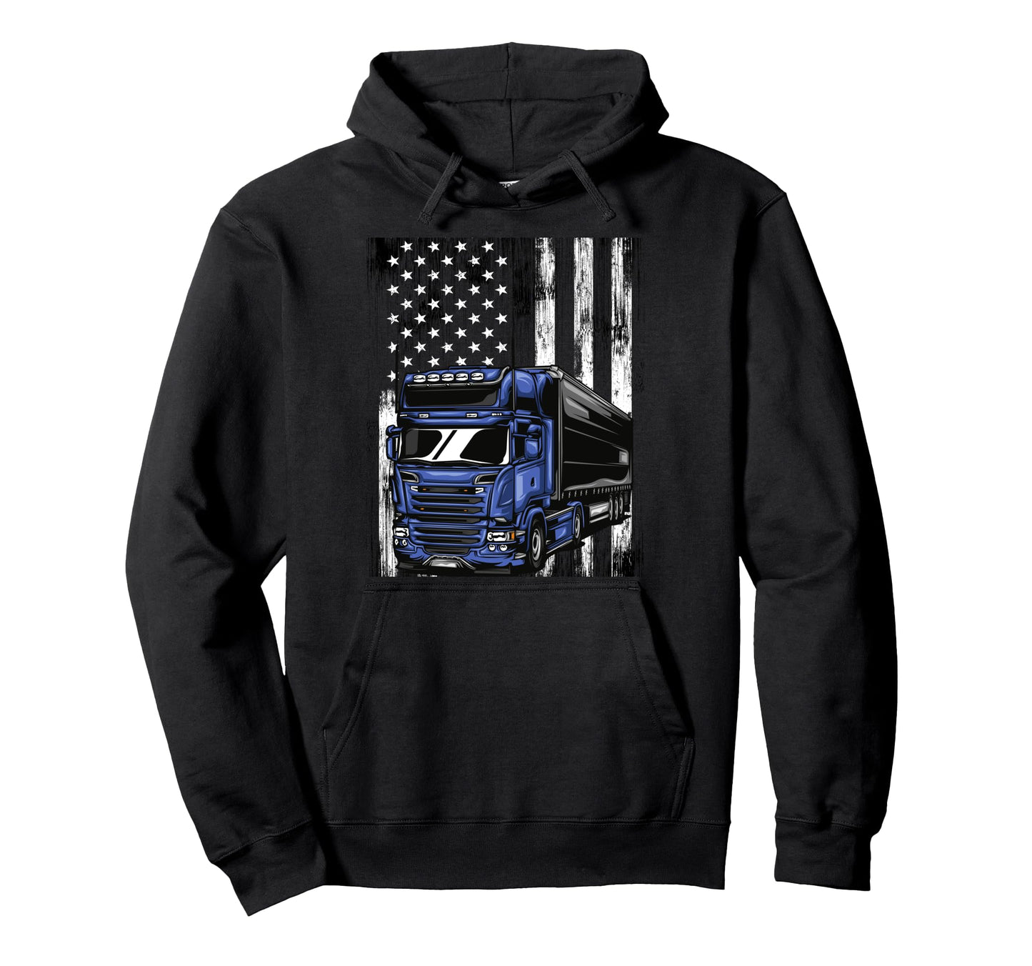 Usa Flag Trucker Papa Dad Truck Driver Hoodie - Minimalist Print Men Women - T-Shirt, Sweatshirt, Hoodie