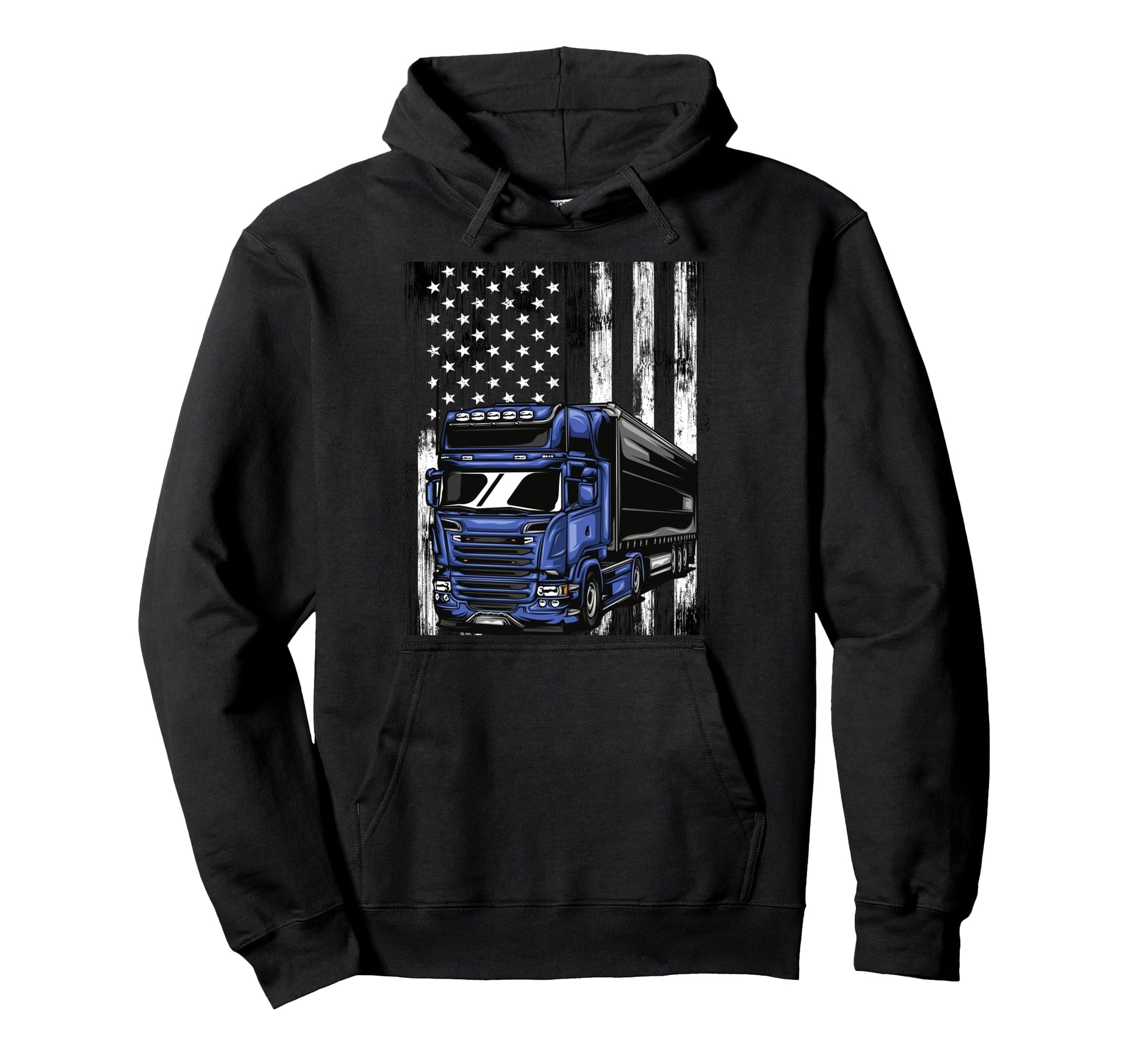 Usa Flag Trucker Papa Dad Truck Driver Hoodie - Minimalist Print Men Women - T-Shirt, Sweatshirt, Hoodie
