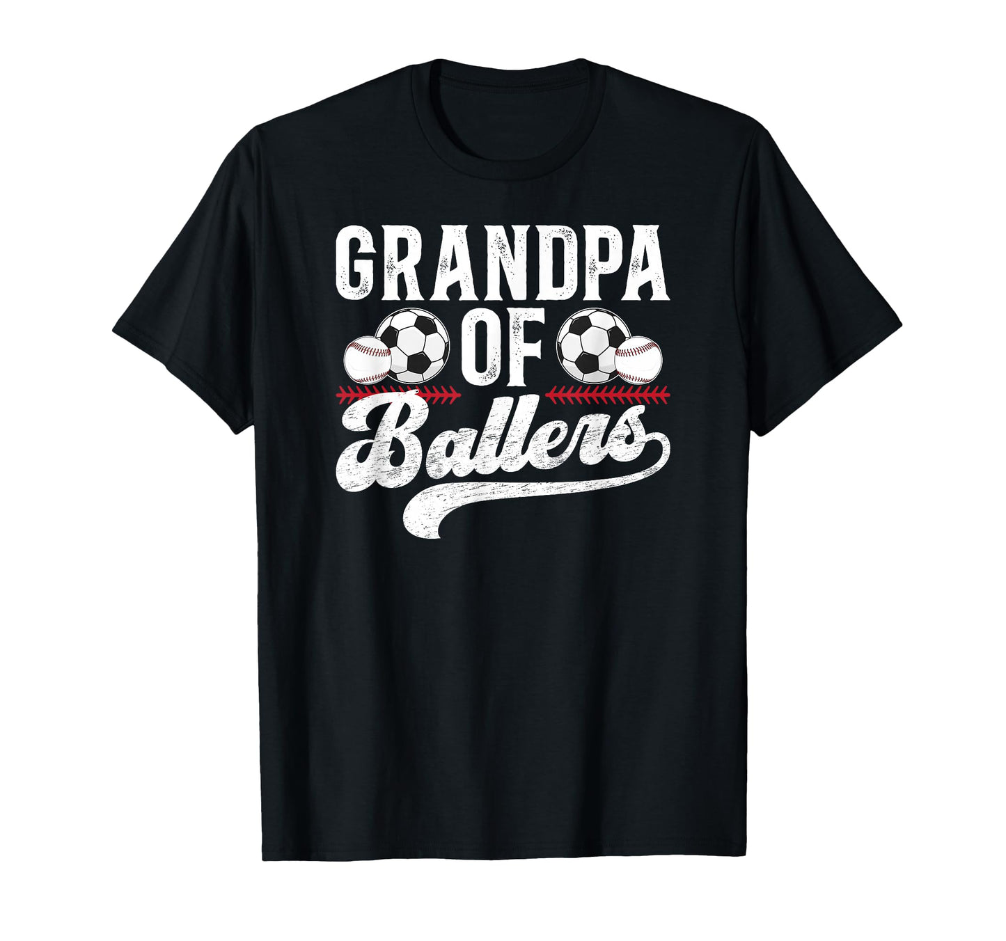 Grandpa Ballers Baseball Soccer Grandpa T-Shirt - Trendy Graphic for Adults - T-Shirt, Sweatshirt, Hoodie