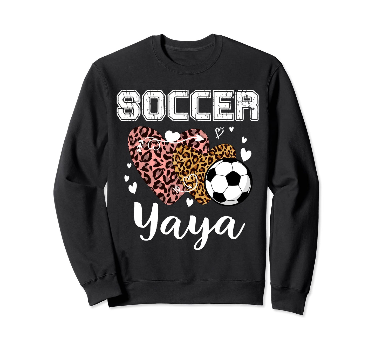 Soccer Yaya Heart Leopard Grandma Sweatshirt - Custom Art Print for Adults - T-Shirt, Sweatshirt, Hoodie