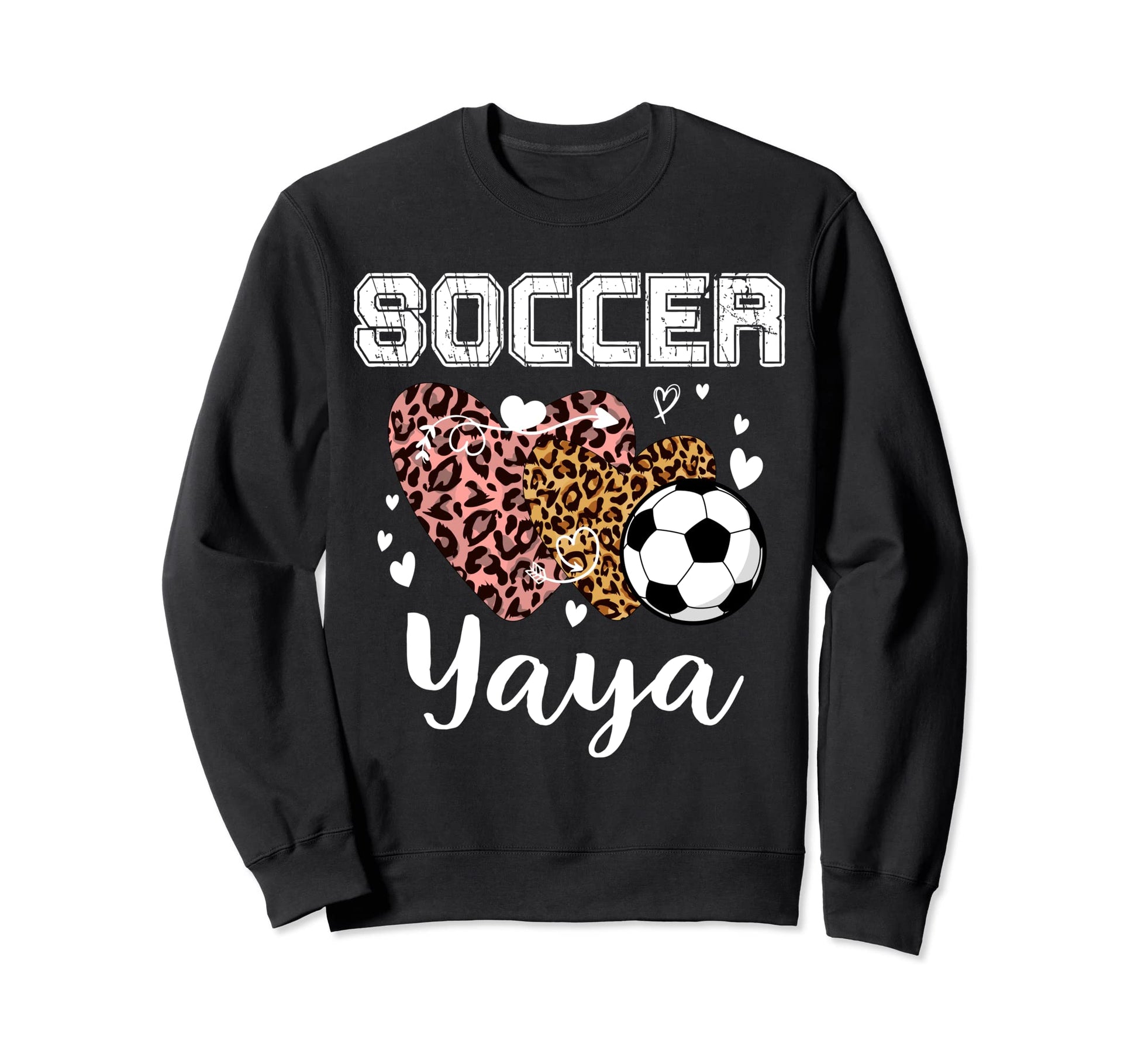 Soccer Yaya Heart Leopard Grandma Sweatshirt - Custom Art Print for Adults - T-Shirt, Sweatshirt, Hoodie