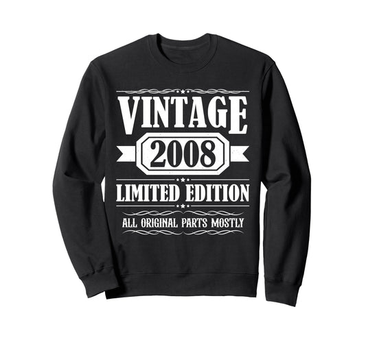 2008 Bday 2008 Birthday Sweatshirt - Minimalist Print Unisex - T-Shirt, Sweatshirt, Hoodie