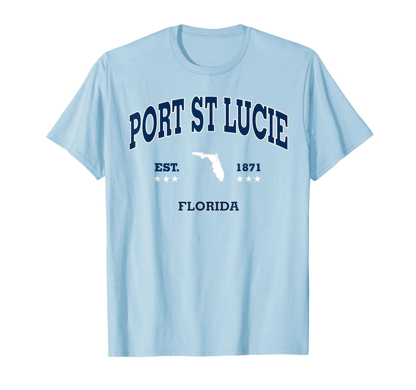 Port St Lucie Florida Fl Throwback Navy T-Shirt - Graphic Print Men Women - T-Shirt, Sweatshirt, Hoodie