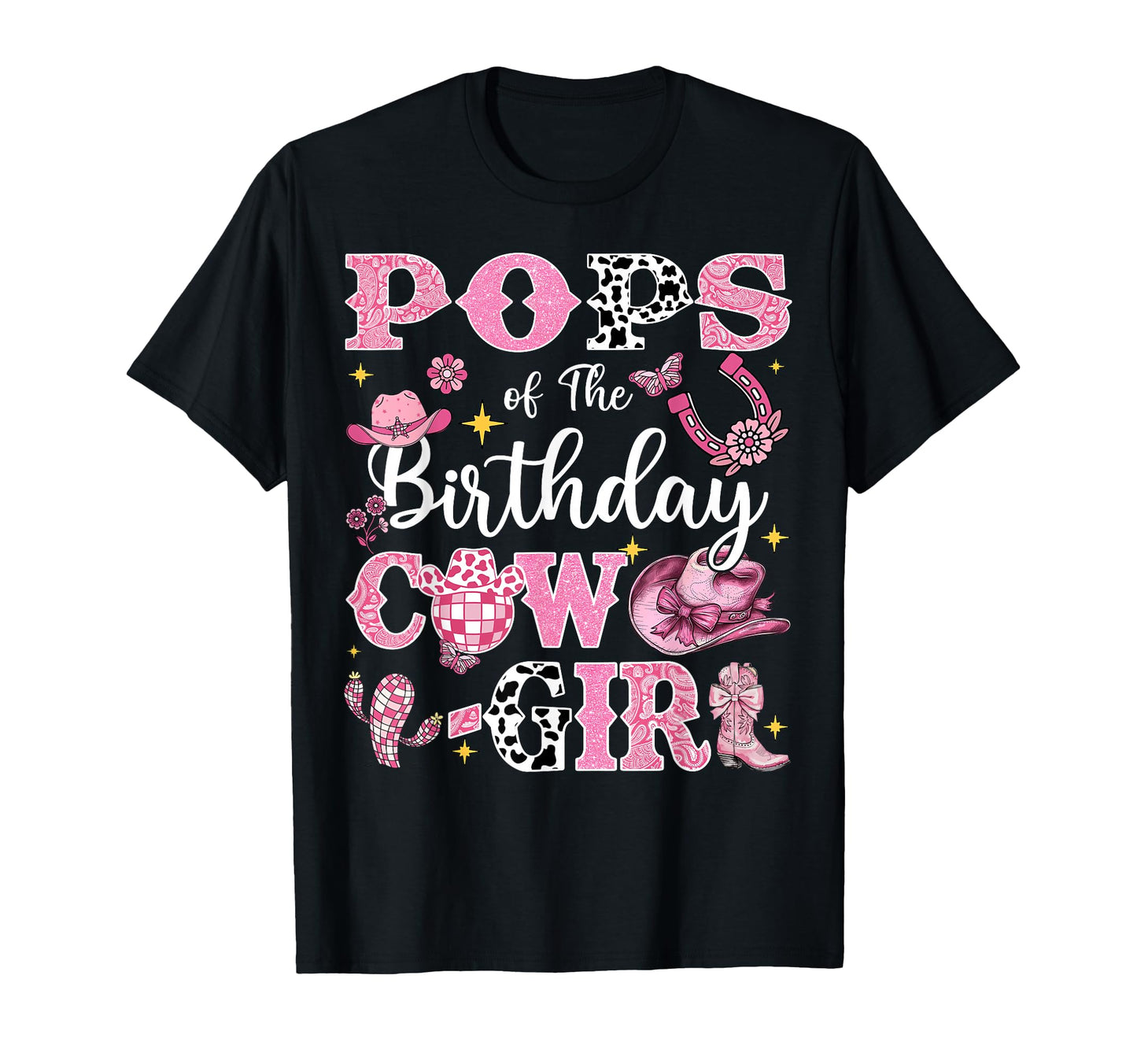 Pops Birthday Cow Rodeo Pops Bday Party T-Shirt - Unique Graphic for Adults - T-Shirt, Sweatshirt, Hoodie