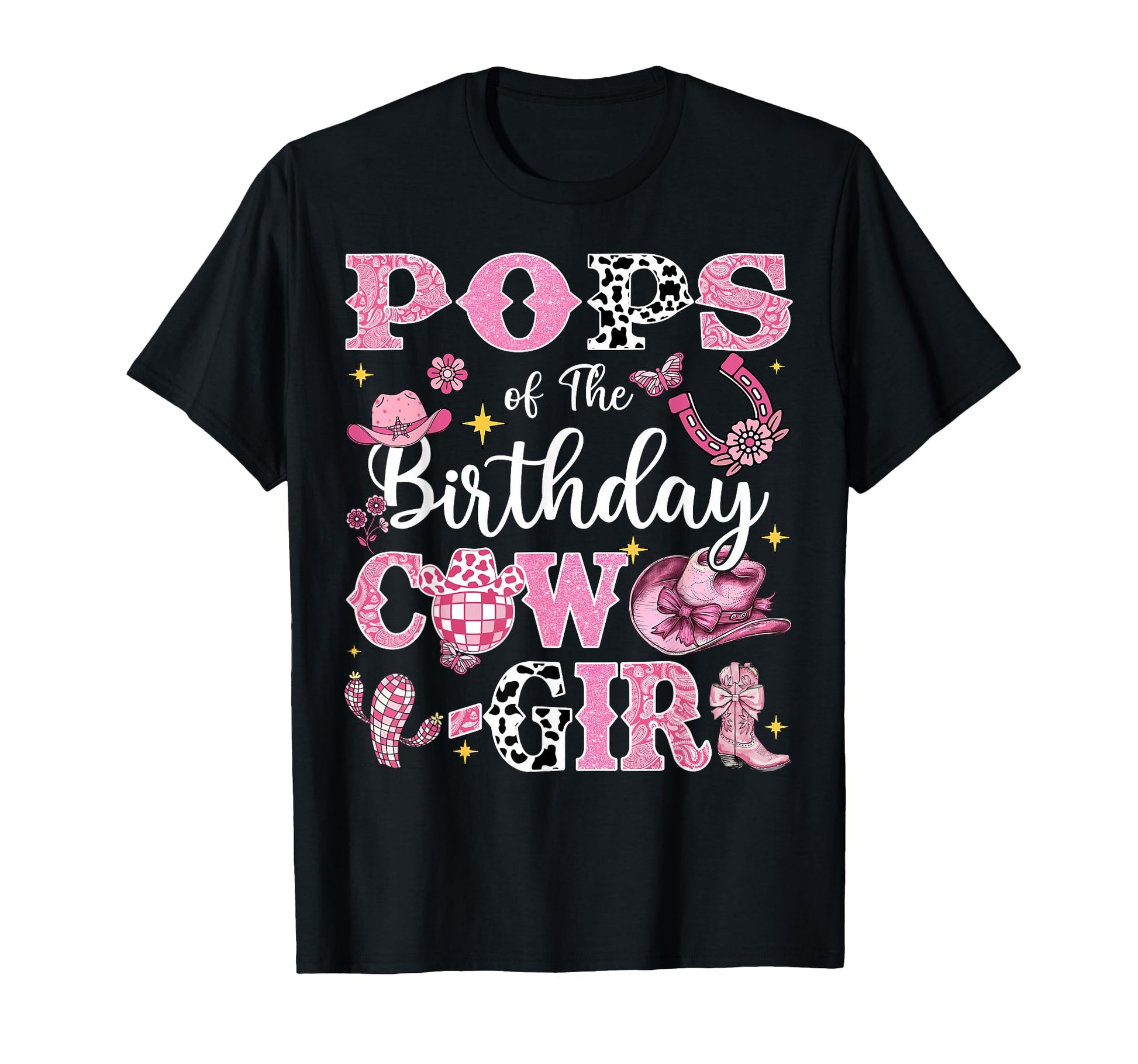 Pops Birthday Cow Rodeo Pops Bday Party T-Shirt - Unique Graphic for Adults - T-Shirt, Sweatshirt, Hoodie