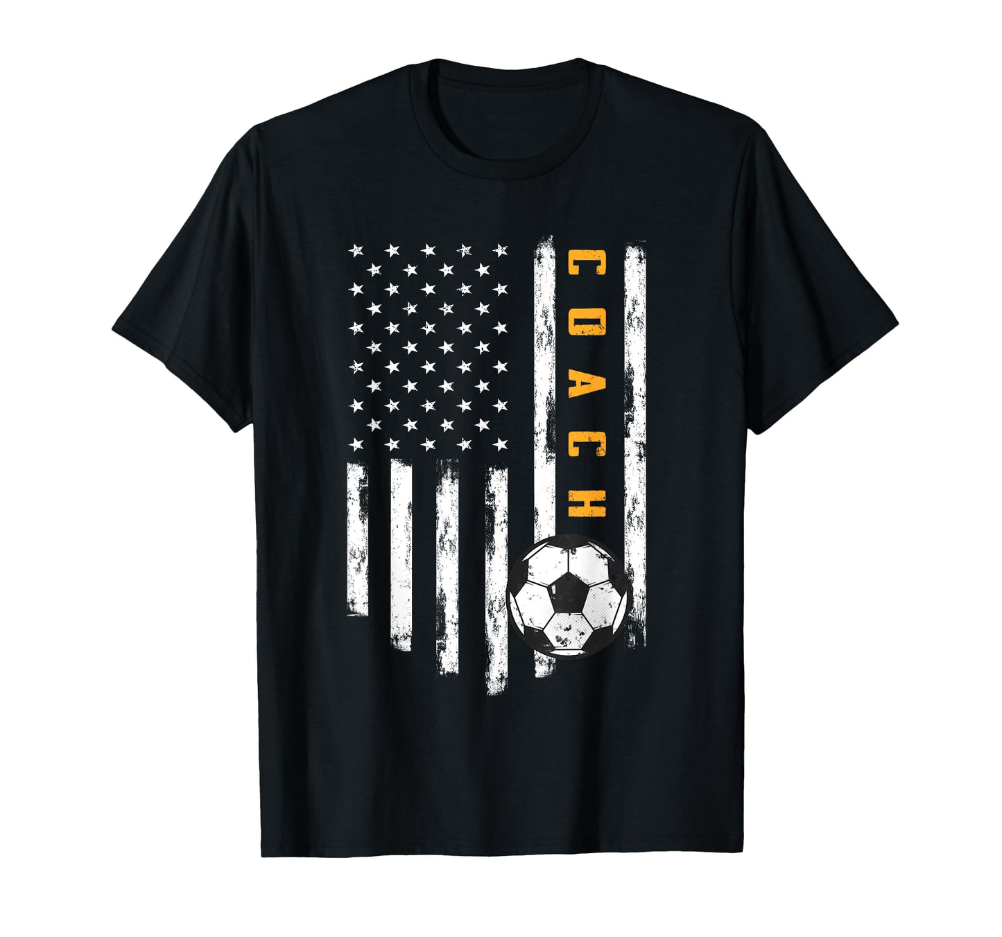 Soccer Coach American Flag Funny T-Shirt - Casual Everyday Wear for Adults - T-Shirt, Sweatshirt, Hoodie