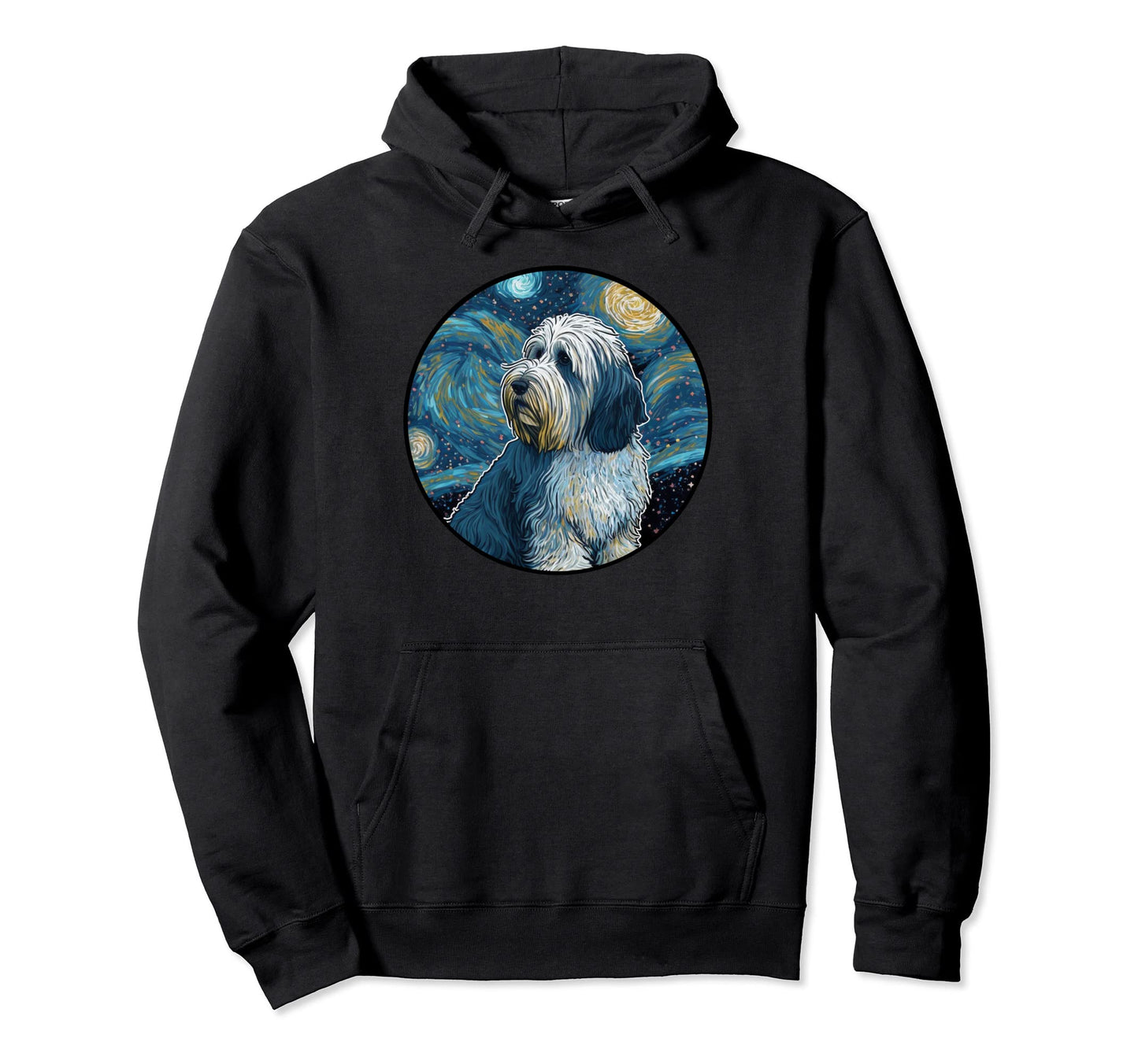 Bearded Collie Starry Night Painting Dog Hoodie - Streetwear Style Unisex - T-Shirt, Sweatshirt, Hoodie